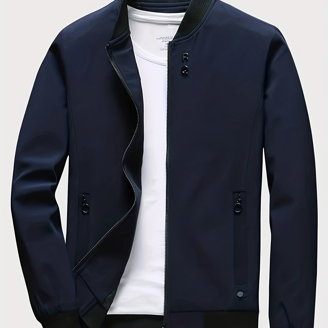gbolsos Men's Fashion Baseball Collar Zipper Slim Varsity Jackets