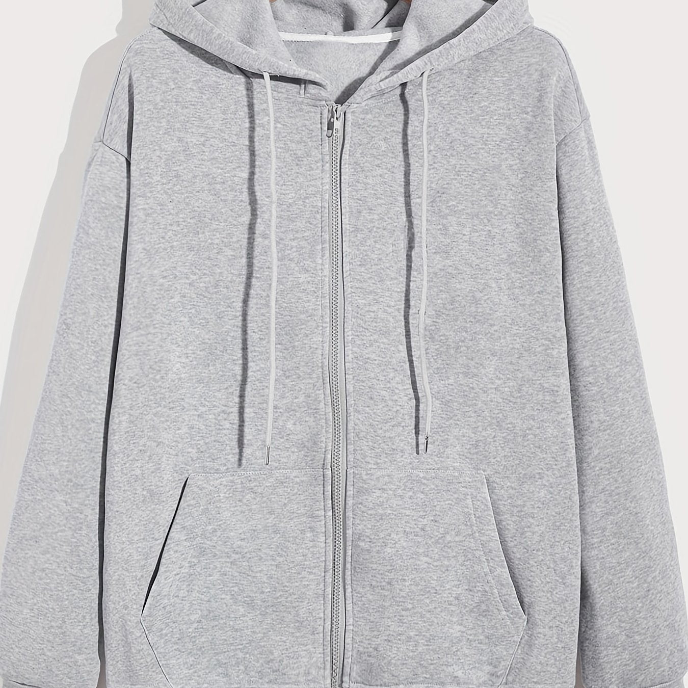 Zip Up Drawstring Hoodie, Pocket Casual Hooded Sweatshirt For Winter & Fall, Women's Clothing