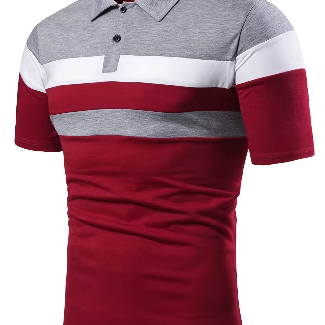 Men's Stripes Summer Polo Shirt Casual Slim Color Block Short Sleeve Shirts Vintage Breathable Patchwork T Shirts