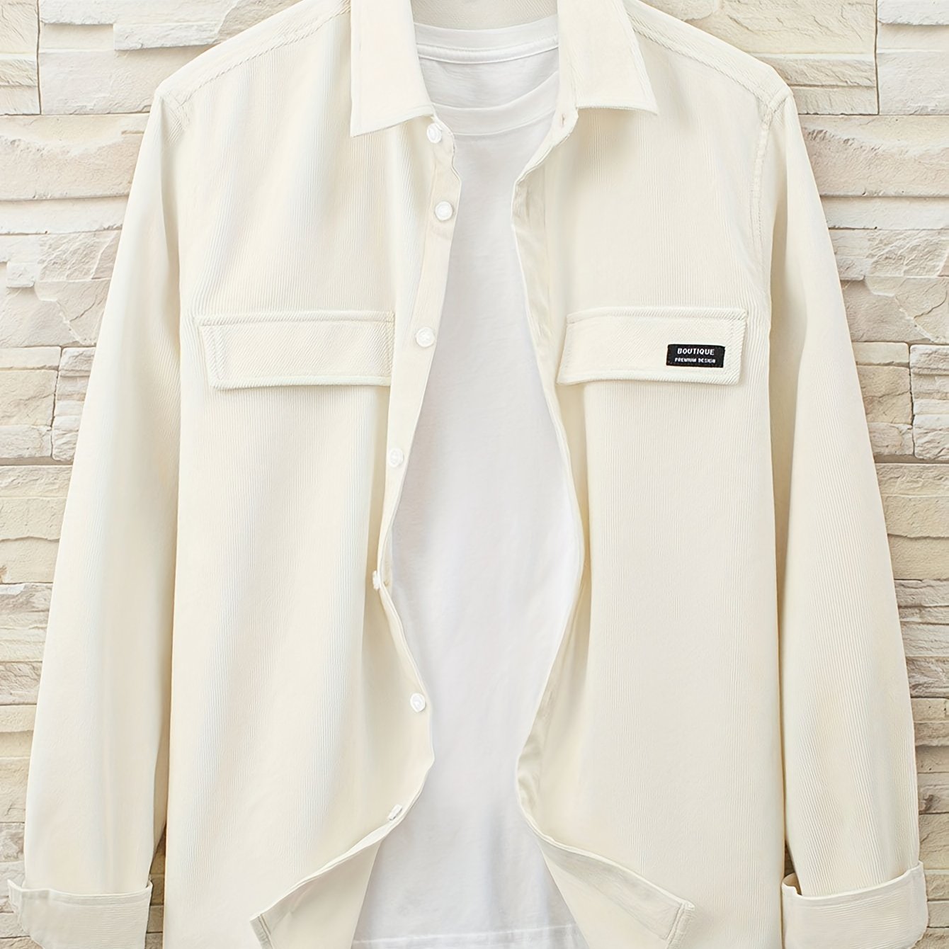 gbolsos Men's Casual Button Up Long Sleeve Shirt With Chest Pocket, Men's Clothes For Spring Summer Autumn, Tops For Men