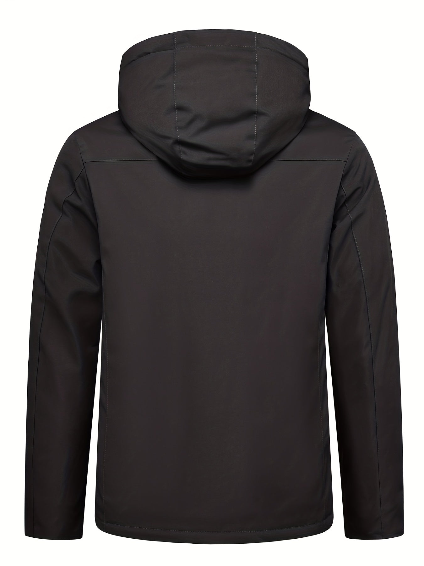 gbolsos Warm Fleece Hooded Jacket, Men's Casual Zip Up Jacket Coat For Fall Winter Outdoor Activities