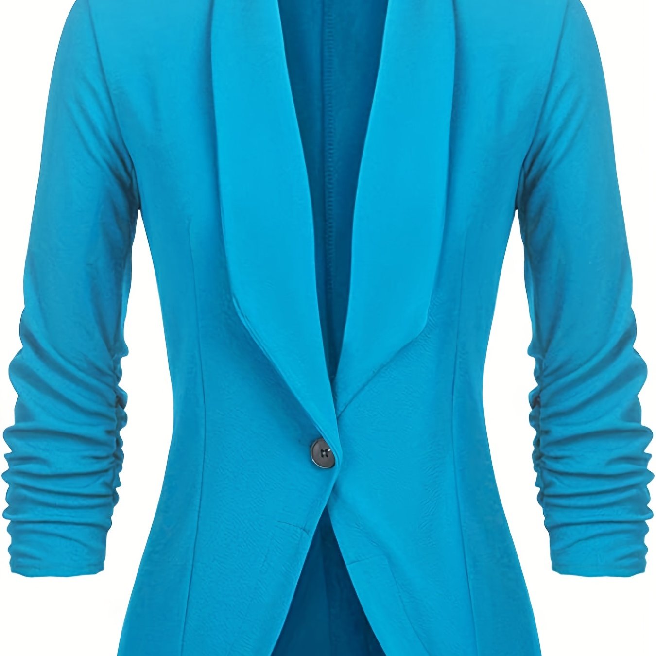 Solid Lapel Long Sleeve Blazer Jacket, Casual Commuter Office Lightweight Outerwear, Women's Clothing