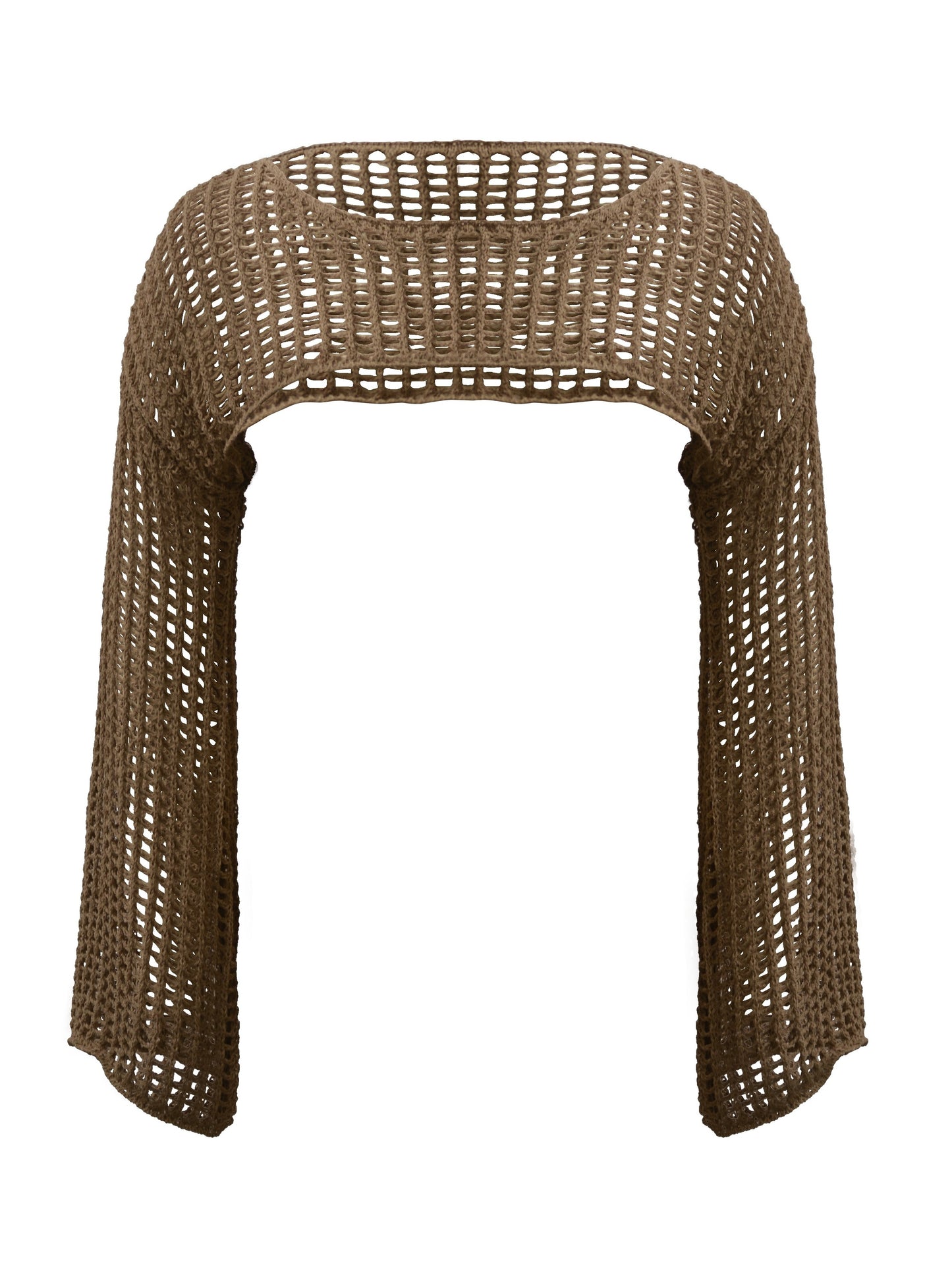 Y2K Hollow Out Crop Sweater, Long Sleeve Casual Sweater For Spring & Fall, Women's Clothing