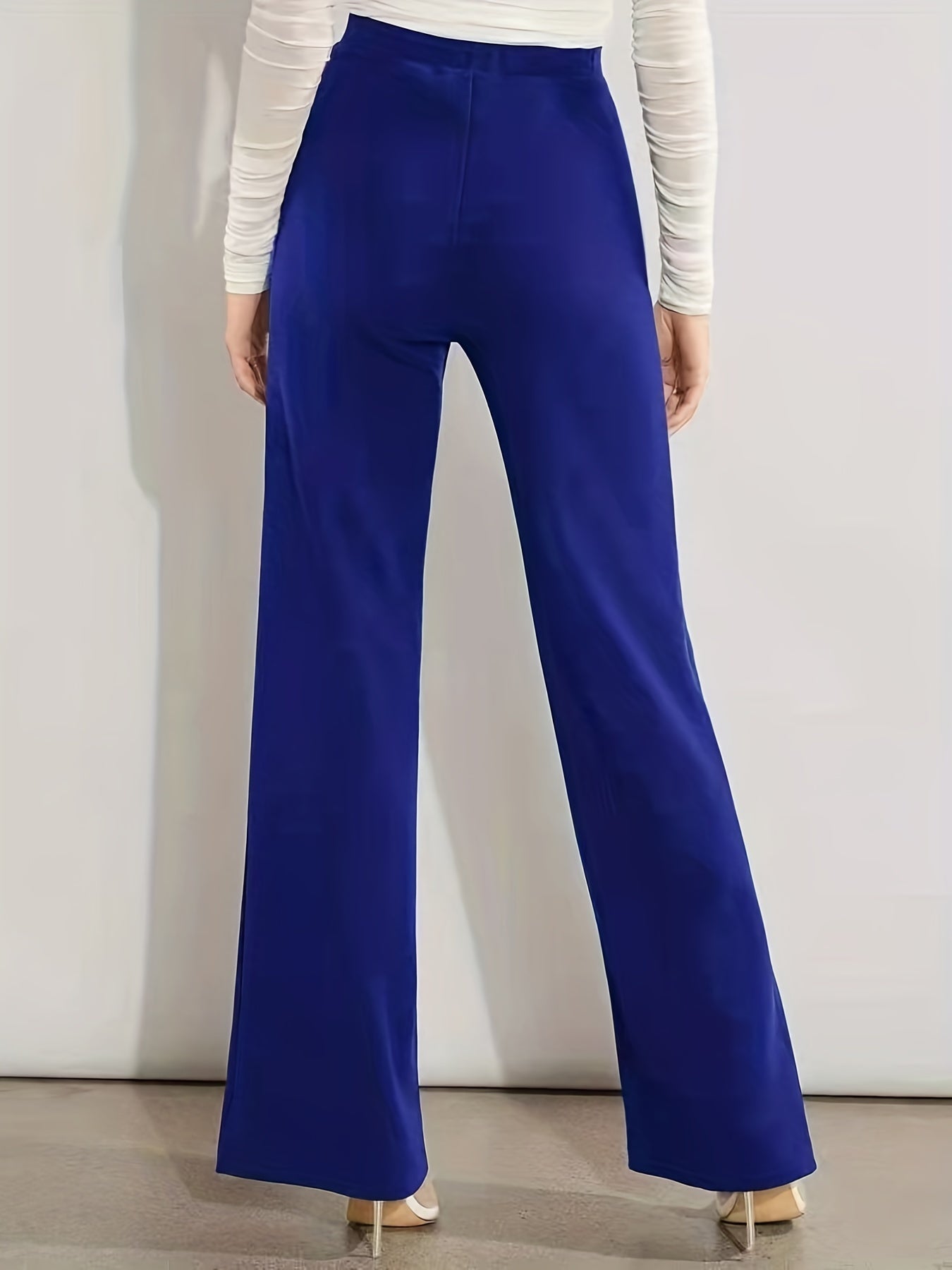 gbolsos Wide Leg High Waist Pants, Versatile Solid Pants For Spring & Summer, Women's Clothing