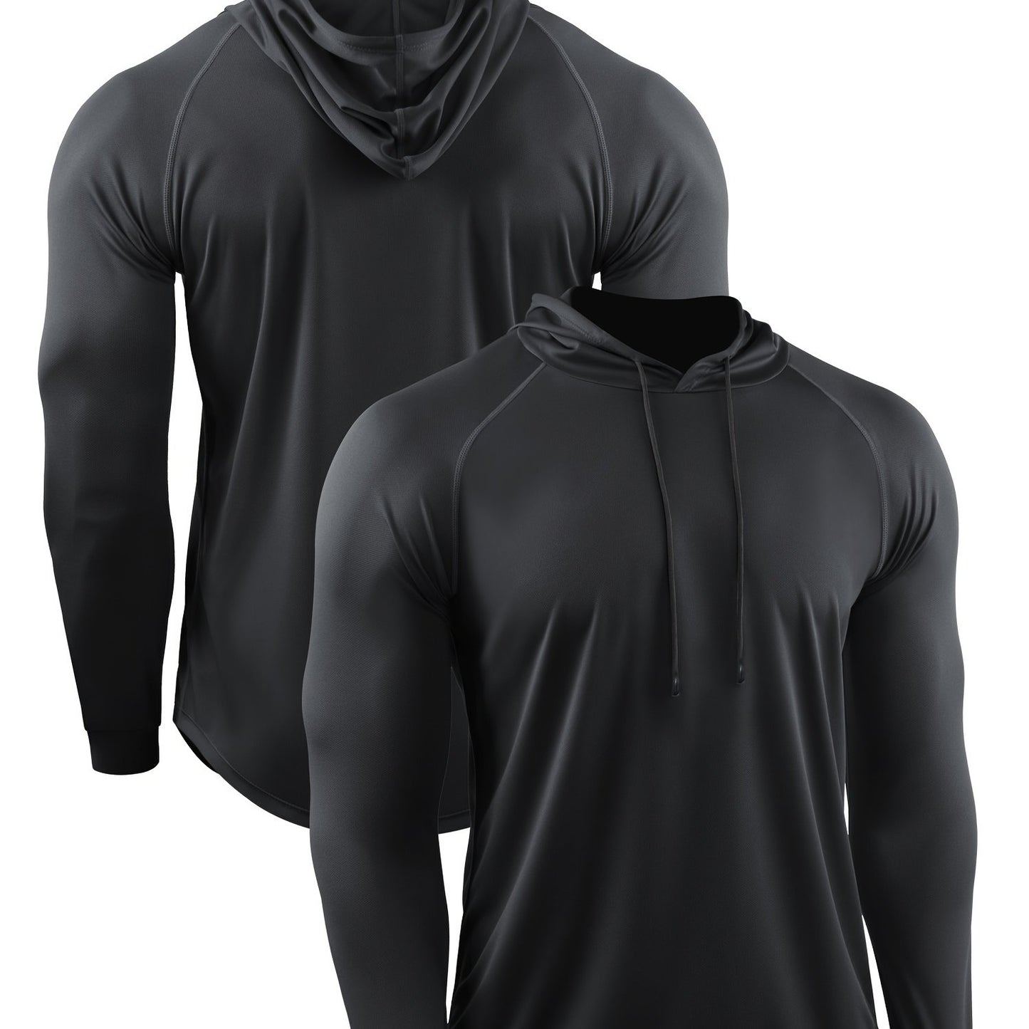gbolsos Autumn And Winter Muscle Training Fitness Clothes Basketball T-shirt Men's Loose Casual Sports Hooded Pullover Running Marathon Quick Dry Long Sleeve Shirt