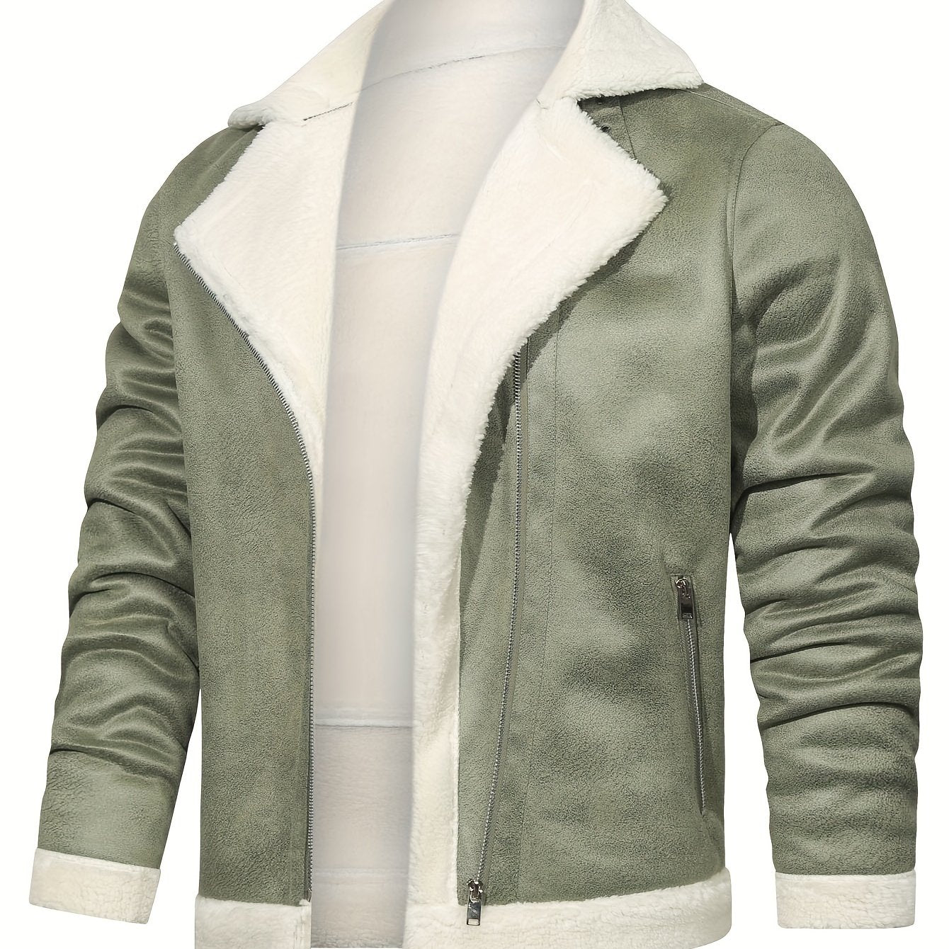 gbolsos Men's Pu Jacket, Chic Faux Leather Jacket For Fall Winter