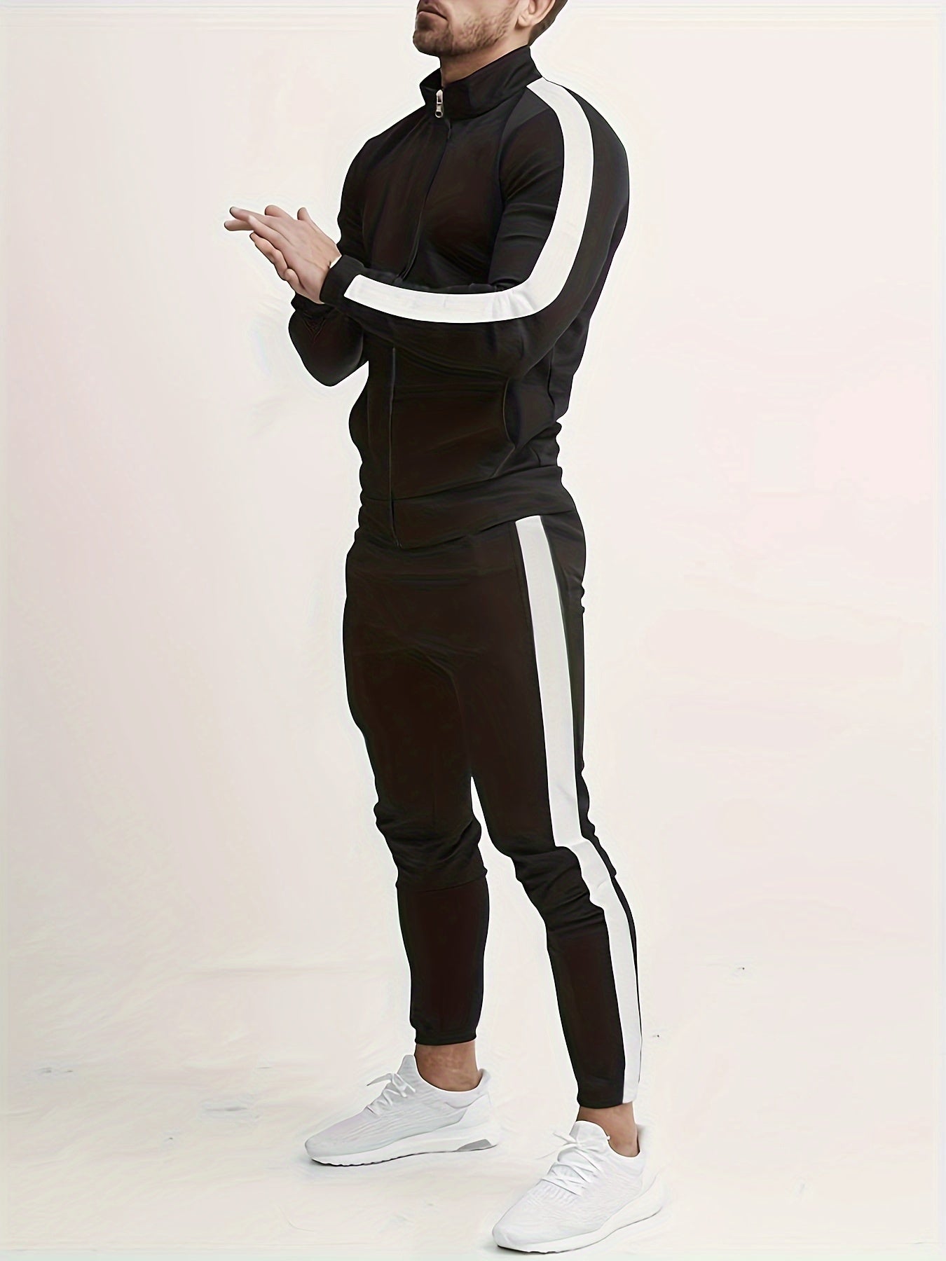 gbolsos Classic Men's Athletic 2 Piece Tracksuit Set Casual Full-Zip Sweatsuits Long Sleeve Jacket And Jogging Pants Set For Gym Workout Running