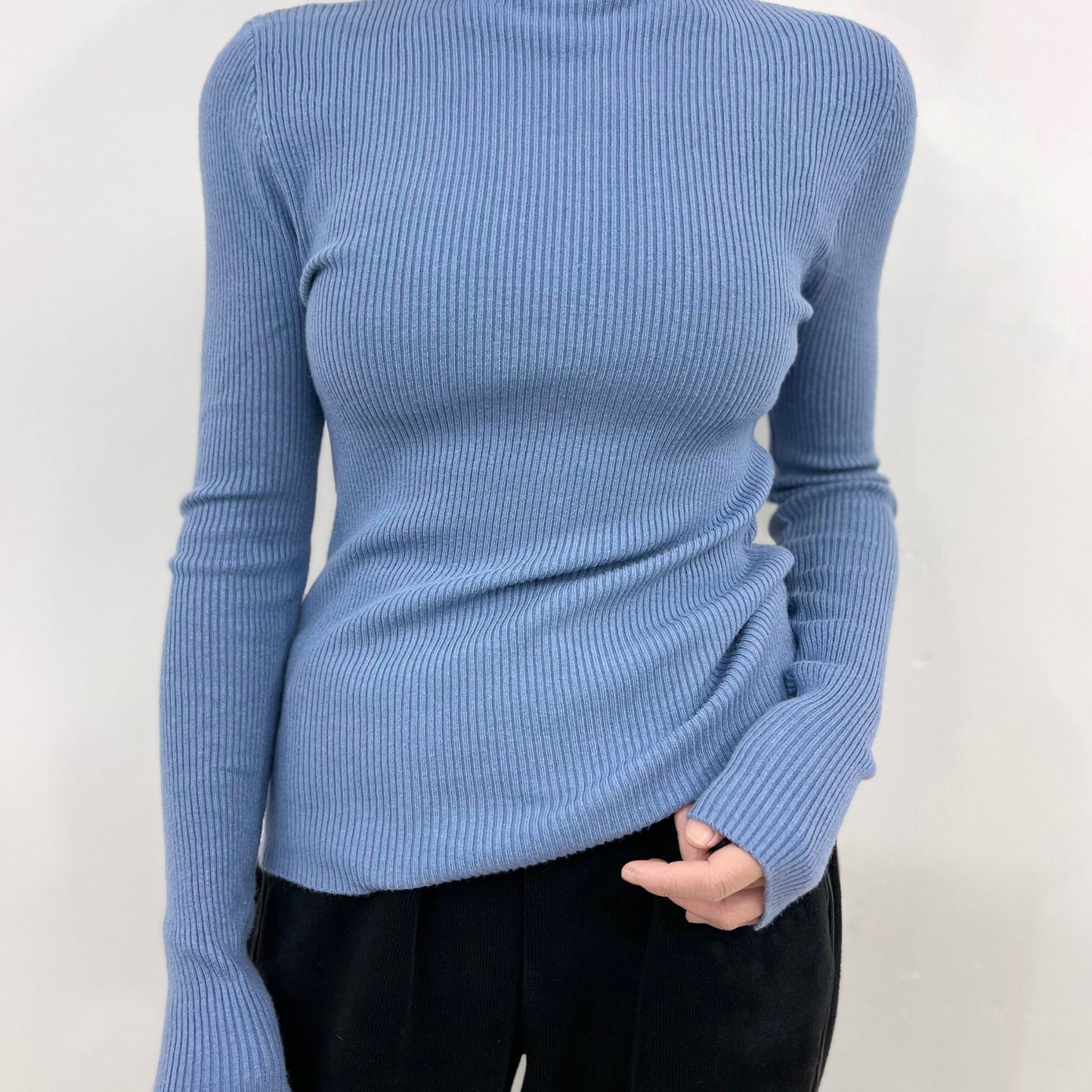 gbolsos Women's Sweater Turtleneck Solid Ribbed Long Sleeve Slim Pullover Knit Tops