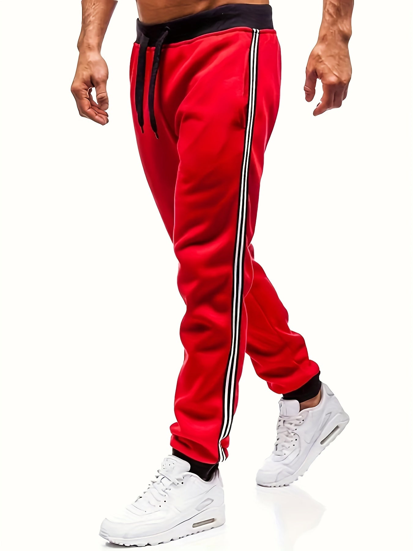gbolsos Zipper Pocket Joggers, Men's Casual Loose Fit Slightly Stretch Waist Drawstring Pants For The Four Seasons Fitness Cycling