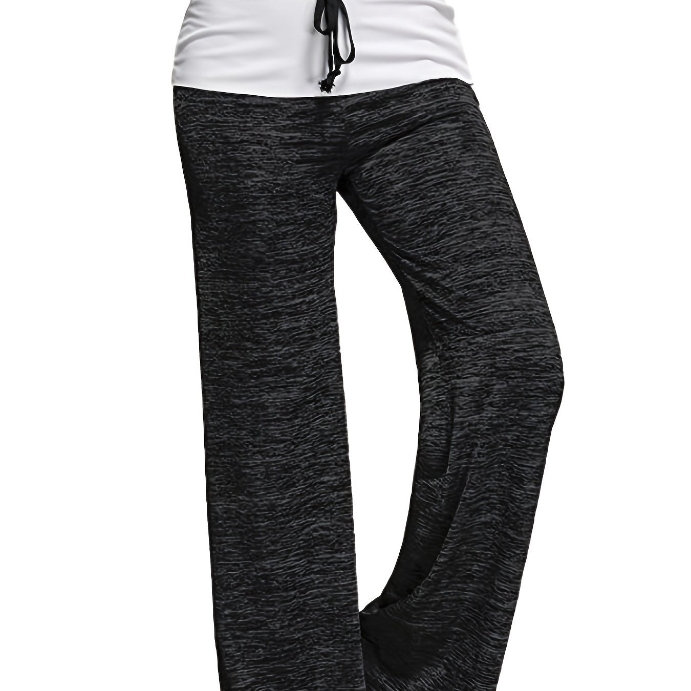 Wide Leg Elastic Yoga Pants, Loose Casual Drawstring Pants, Women's Clothing