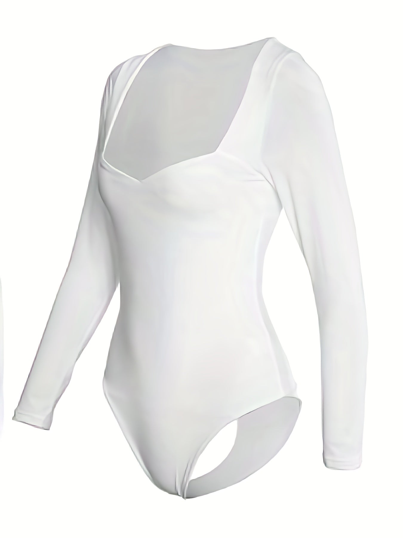gbolsos Solid Slim Bodysuit, Sexy Long Sleeve Bodysuit For Spring & Fall, Women's Clothing