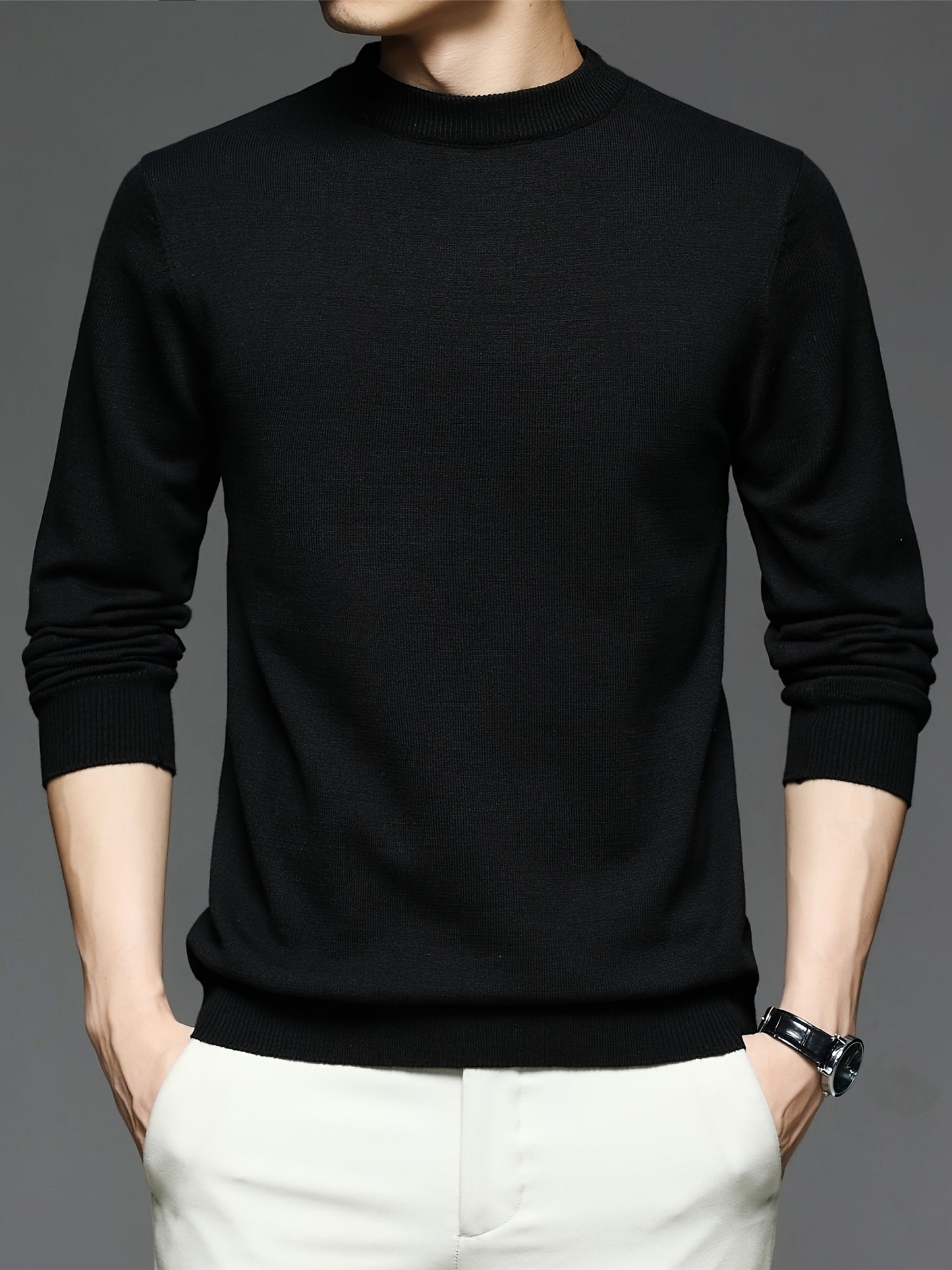 gbolsos Men's Round Neck Pullover Knit Sweater Best Sellers
