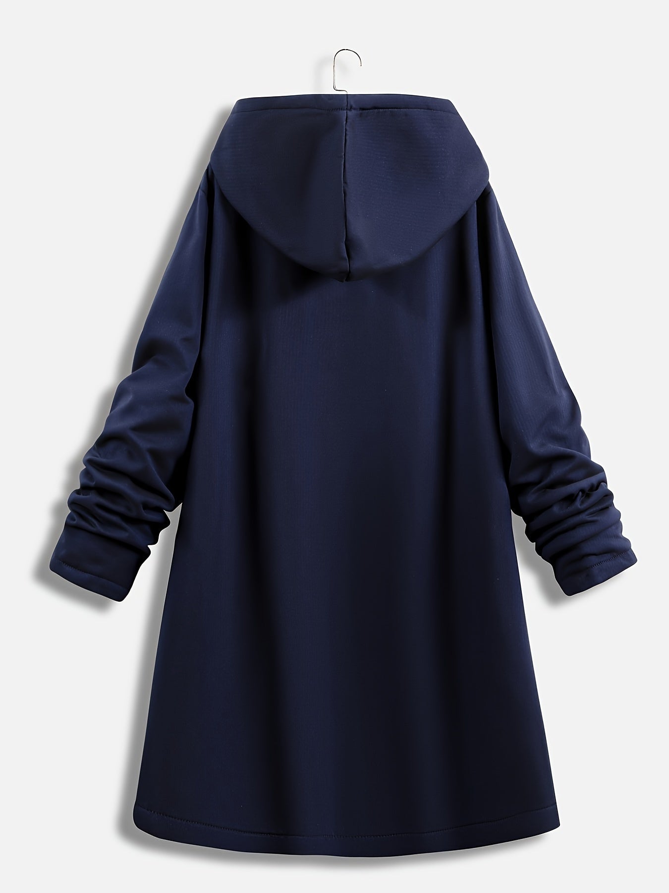 Plus Size Hoodie Fleece Liner Zip Up Coat, Women's Plus Warm Winter Casual Faux Fur Coat