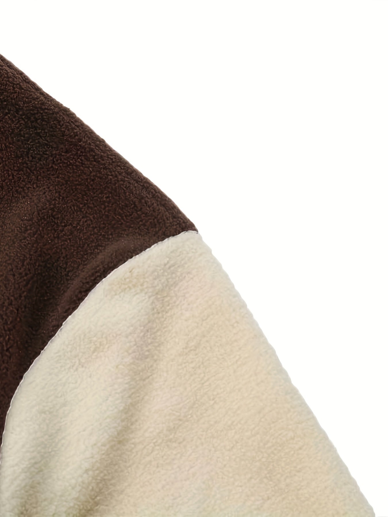 gbolsos Color Block Fuzzy Jacket, Casual Zip Up Drawstring Hooded Jacket, Women's Clothing