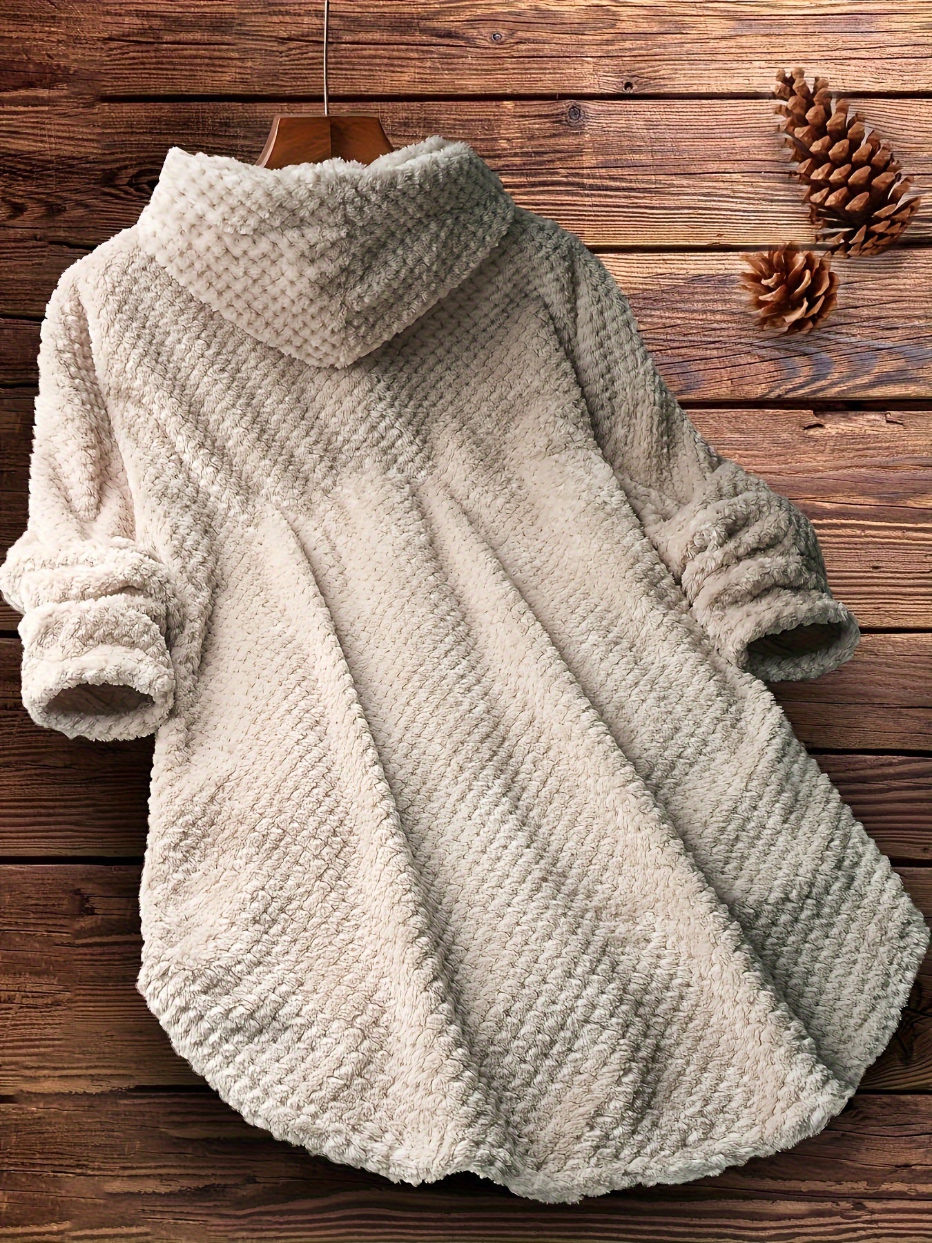 Button Front Hooded Coat, Casual Solid Long Sleeve Winter Outerwear, Women's Clothing