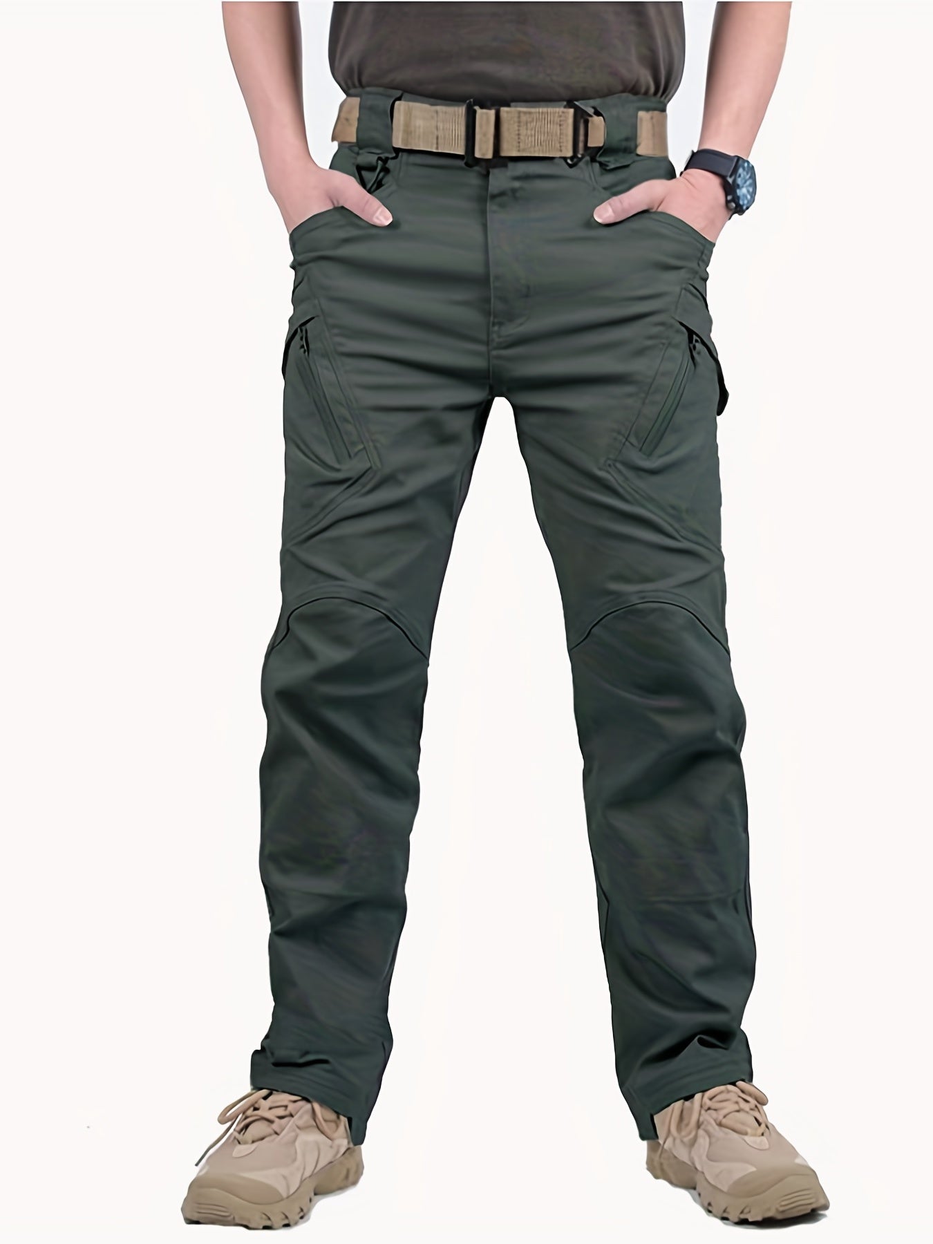 gbolsos Men's Outdoor Multi Functional Tactical Pants, Multi Pocket Outdoor Hiking Waterproof Sweatpants, Wear Resistant Cargo Pants