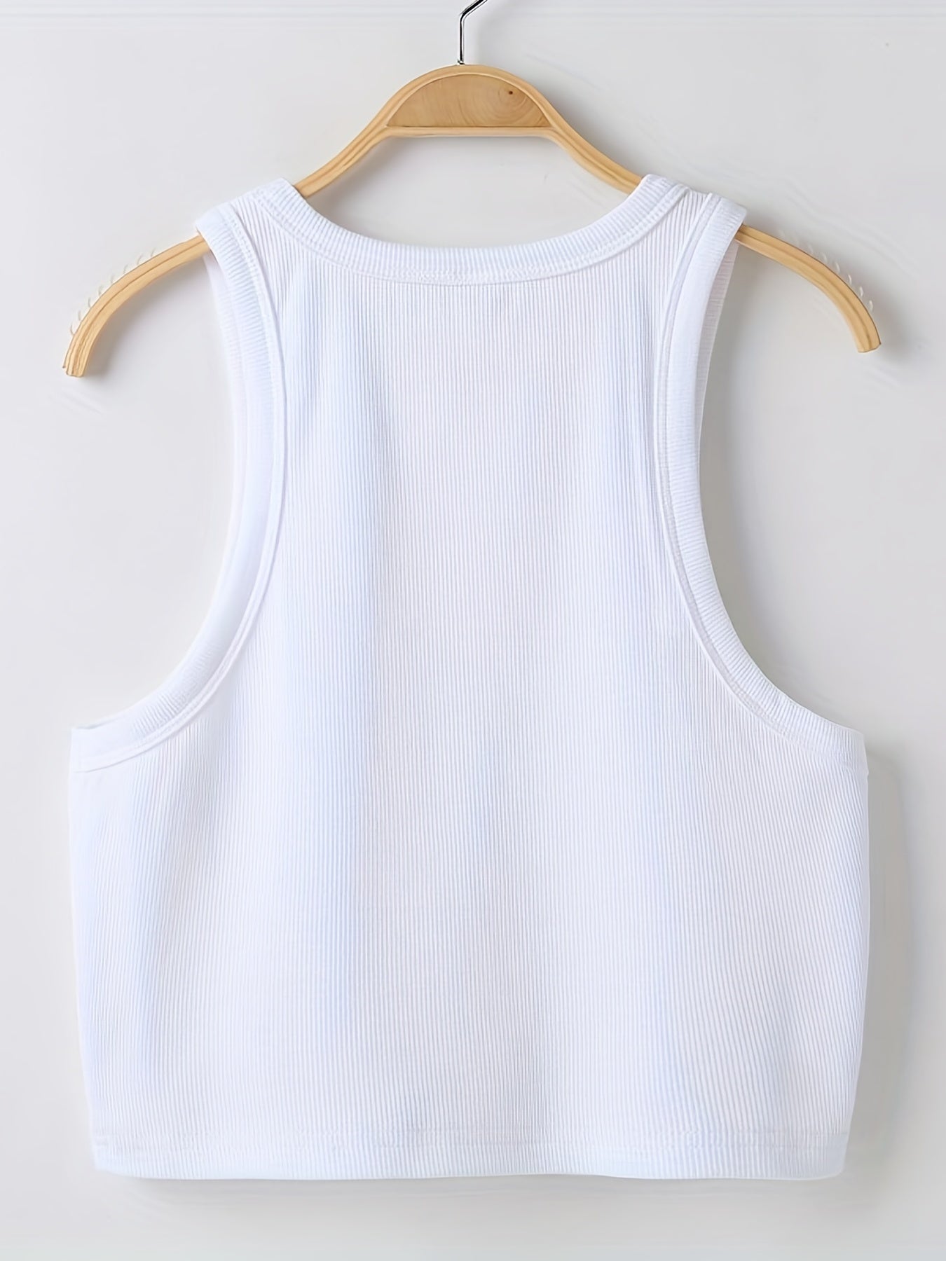 gbolsos Women Letter Graphic Ribbed Crop Tank Top, Breathable Sweat-absorbent Sleeveless Sports Fitness Top, Women's Clothing