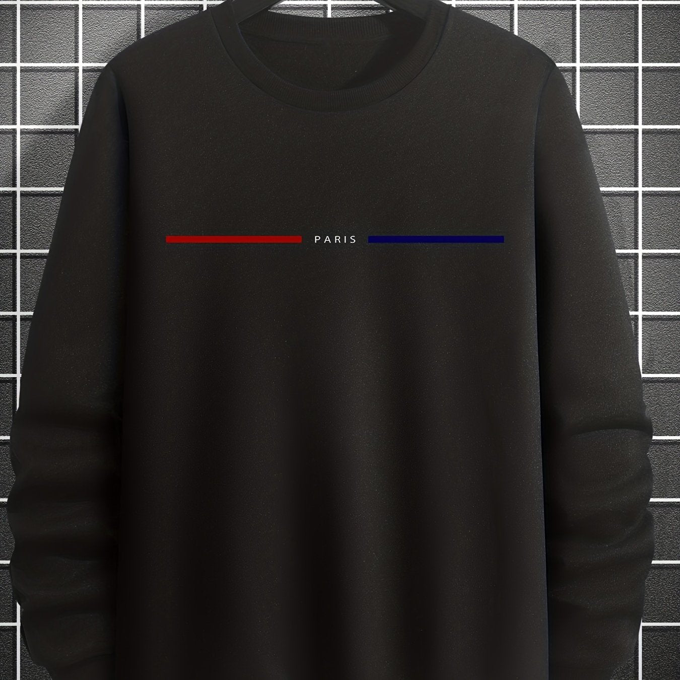 gbolsos Men's Creative Graphic Print Crew Neck Pullover Sweatshirt