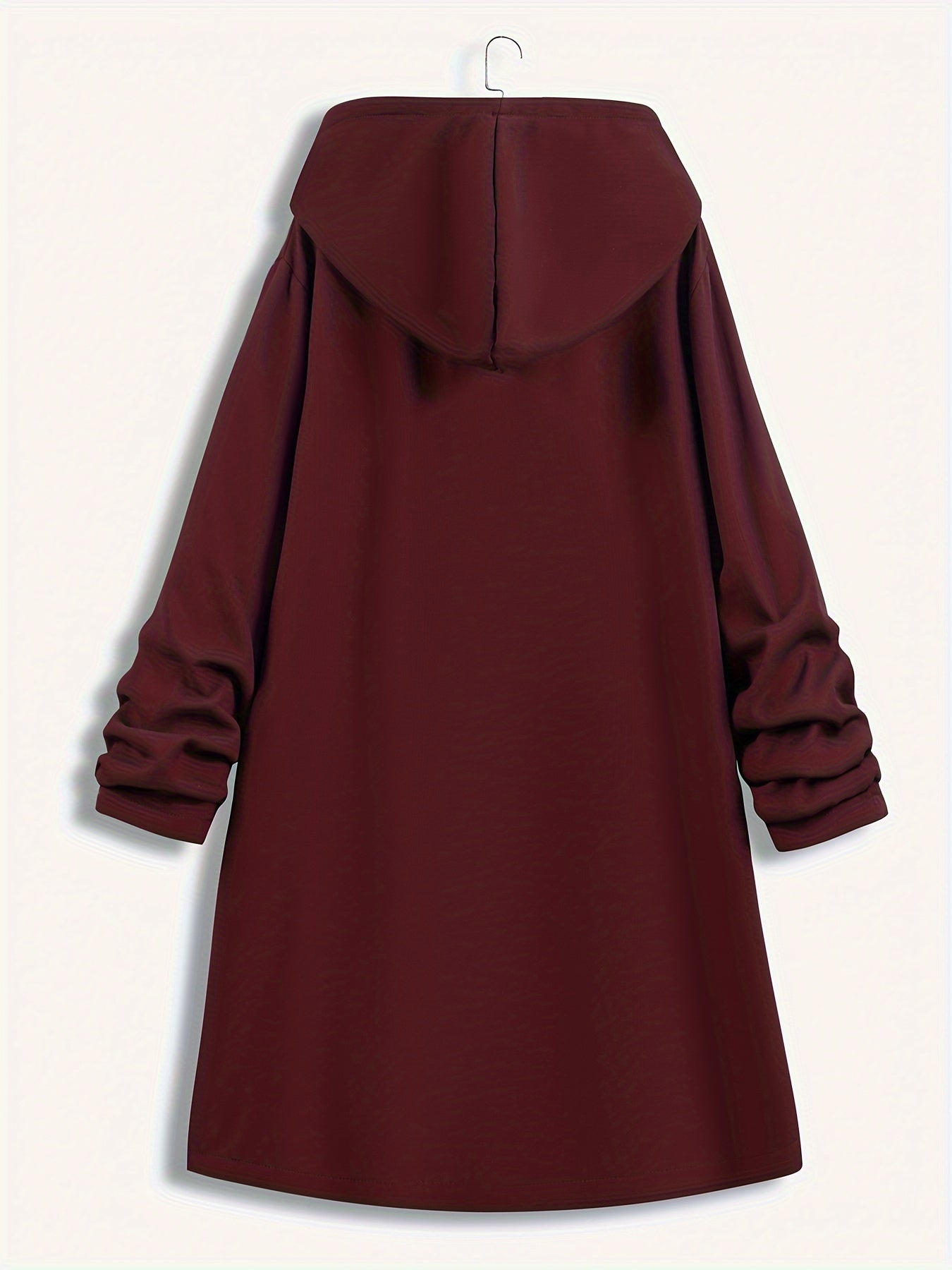 Plus Size Hoodie Fleece Liner Zip Up Coat, Women's Plus Warm Winter Casual Faux Fur Coat