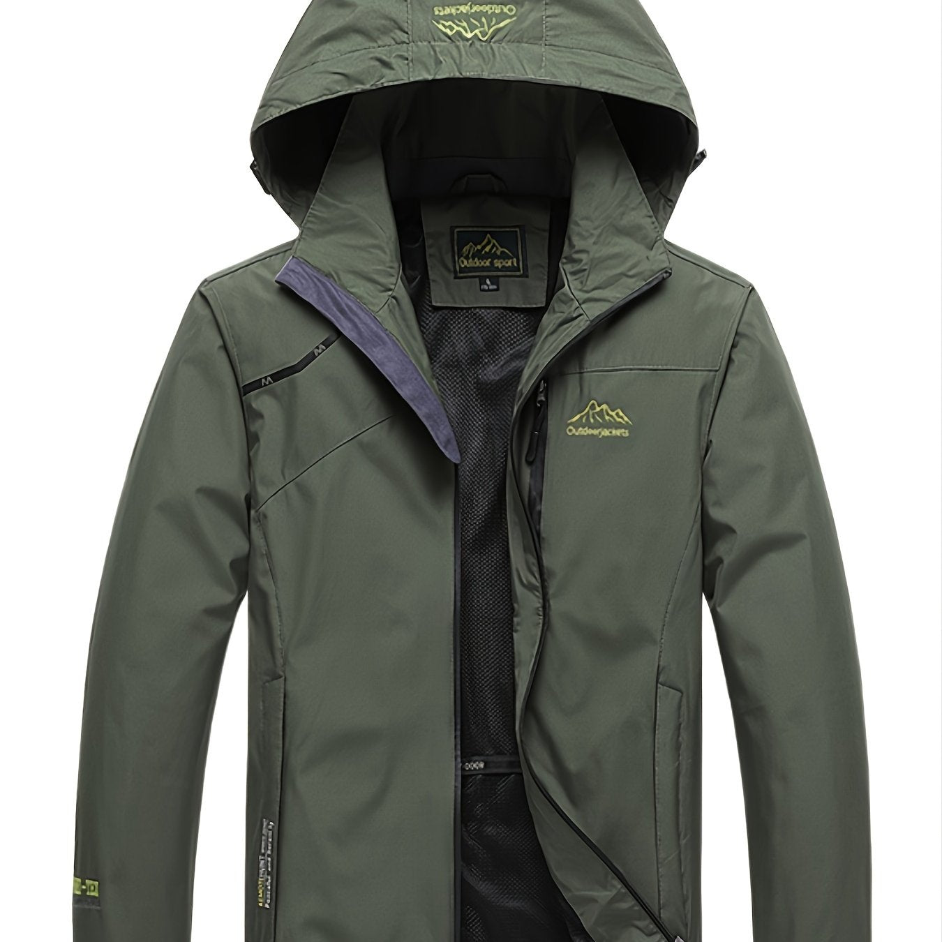 gbolsos Men's Waterproof Rain Jacket, Lightweight Raincoat Windbreaker With Hood For Hiking Travel Outdoor