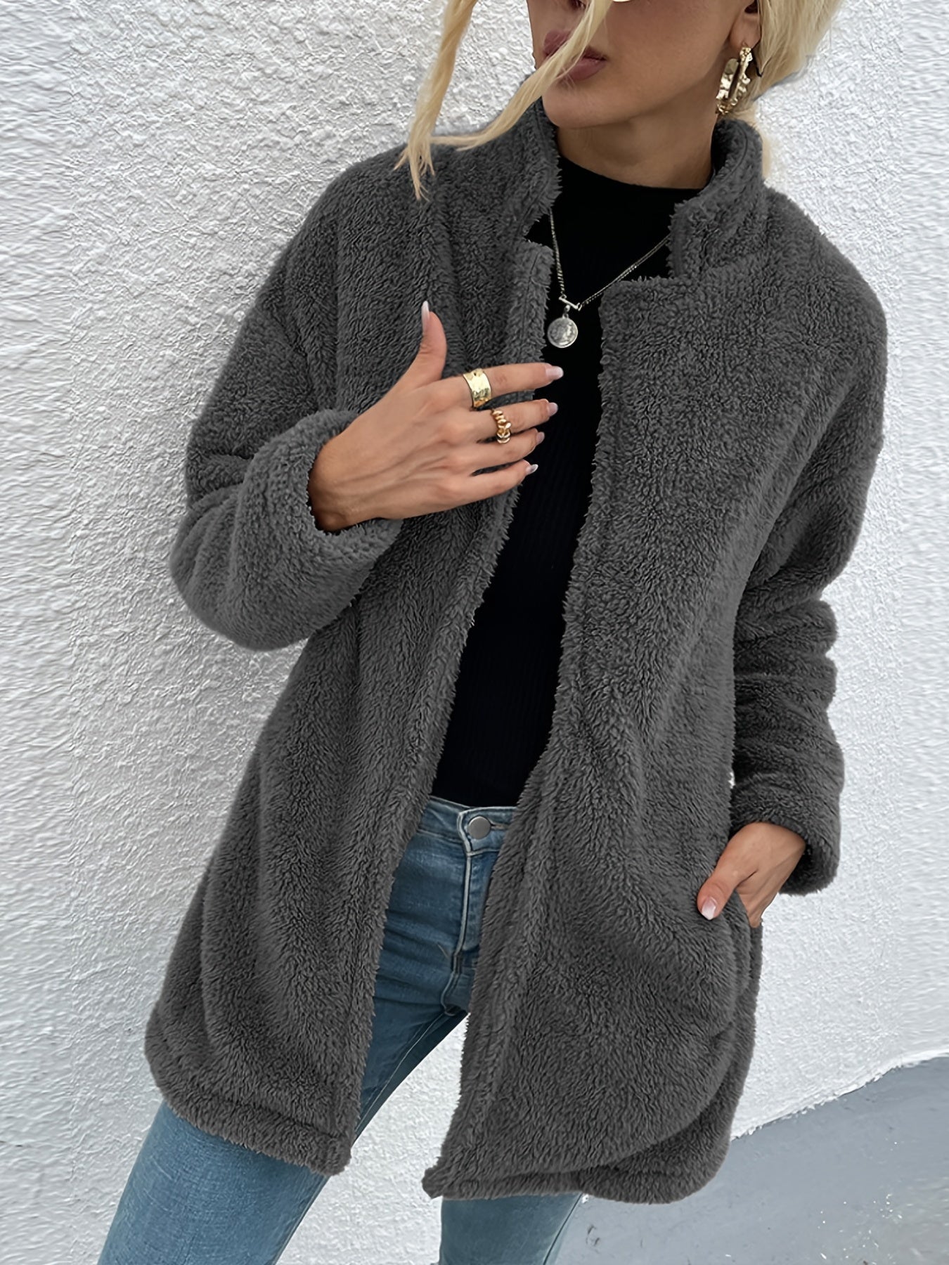 gbolsos Women's Outwear Women's Casual Double-sided Teddy Thermal Coat