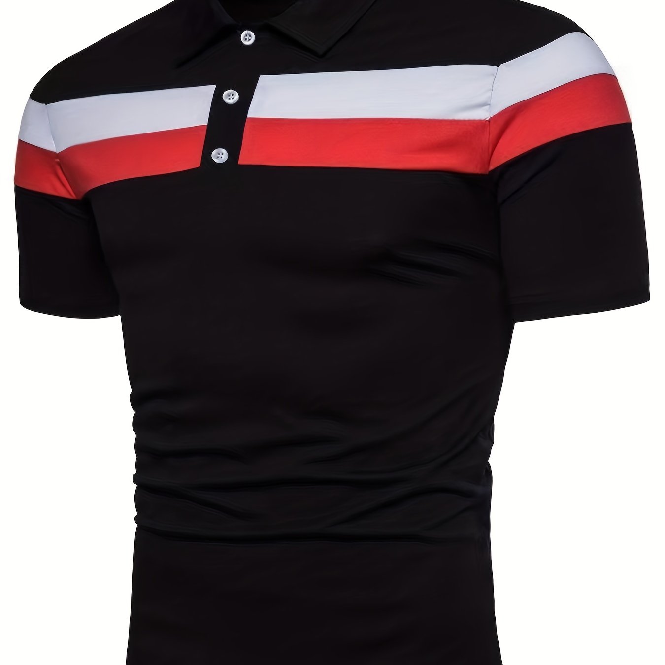 Men's Stripes Summer Polo Shirt Casual Slim Color Block Short Sleeve Shirts Vintage Breathable Patchwork T Shirts
