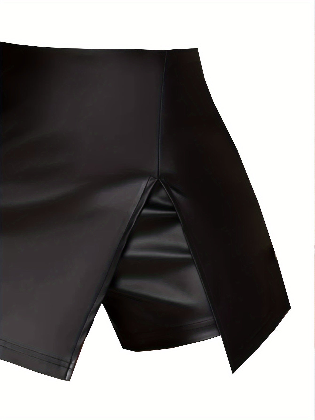 gbolsos Solid Color High Waist Knitting Shorts, Y2K Split Skinny Shorts For Every Day, Women's Clothing