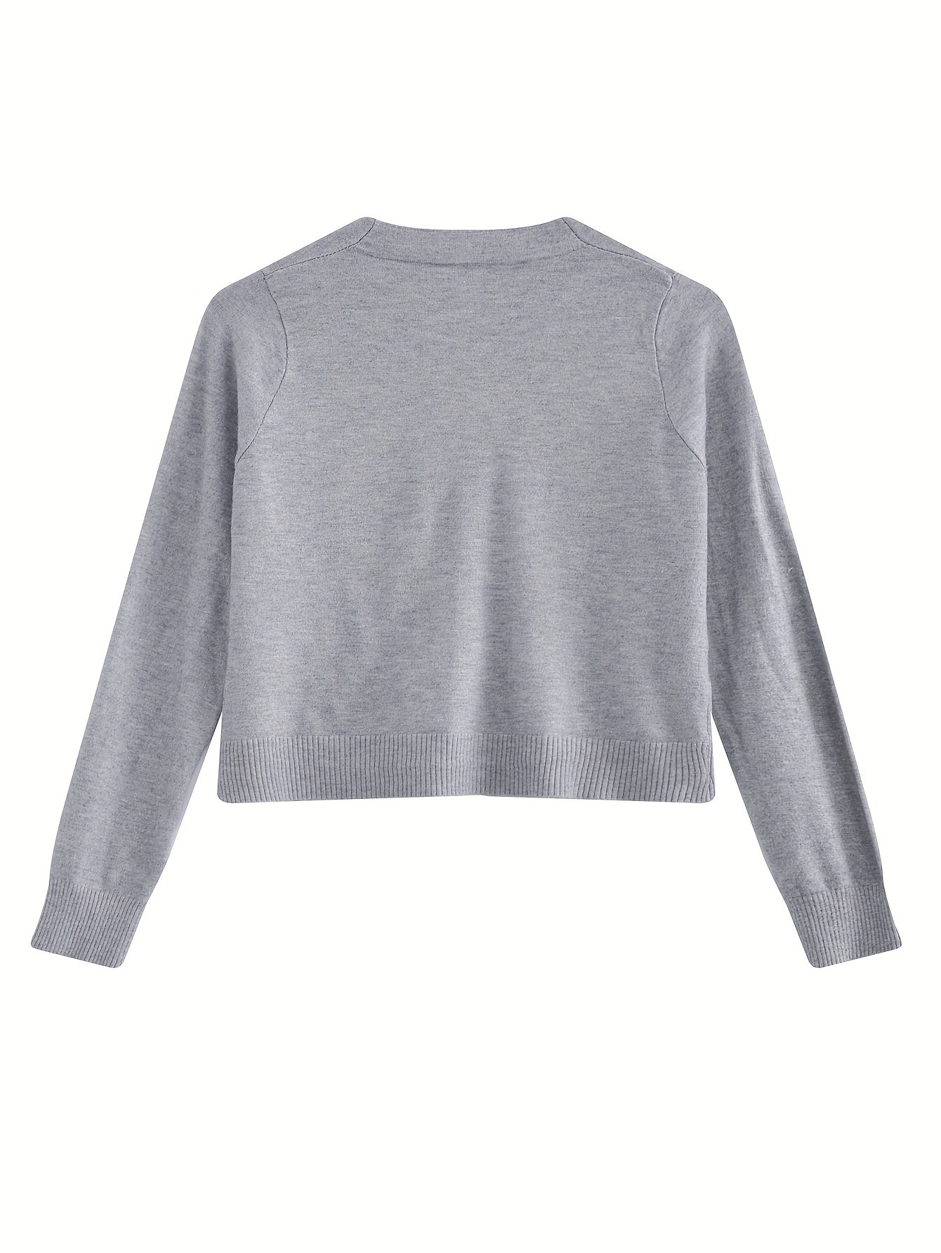 Solid Button Front Cardigan, Casual Long Sleeve Simple Outwear, Women's Clothing