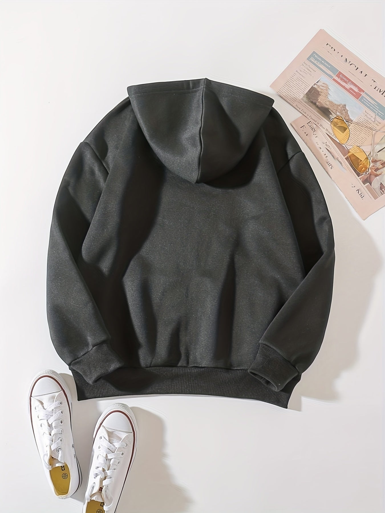 Solid Zip Up Hoodie, Casual Long Sleeve Hoodies Sweatshirt With Pockets, Women's Clothing
