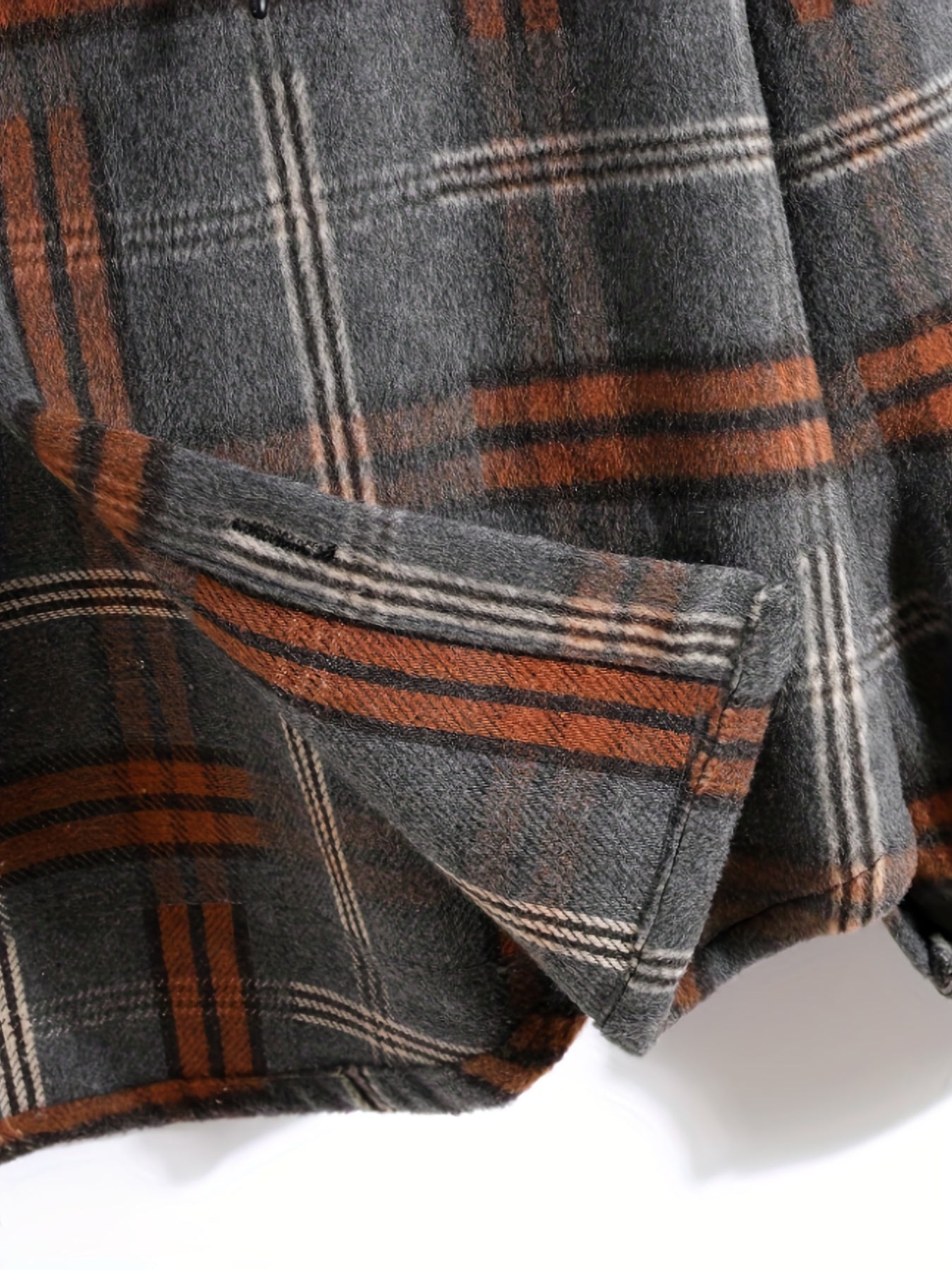 gbolsos Men's Plaid Long Sleeve Hooded Jacket, Warm Trendy Casual Jacket For Autumn