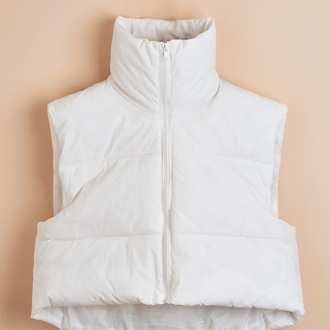 Lightweight Zip Up Vest Coat, Solid Sleeveless Thermal Vest Coat For Fall & Winter, Women's Clothing