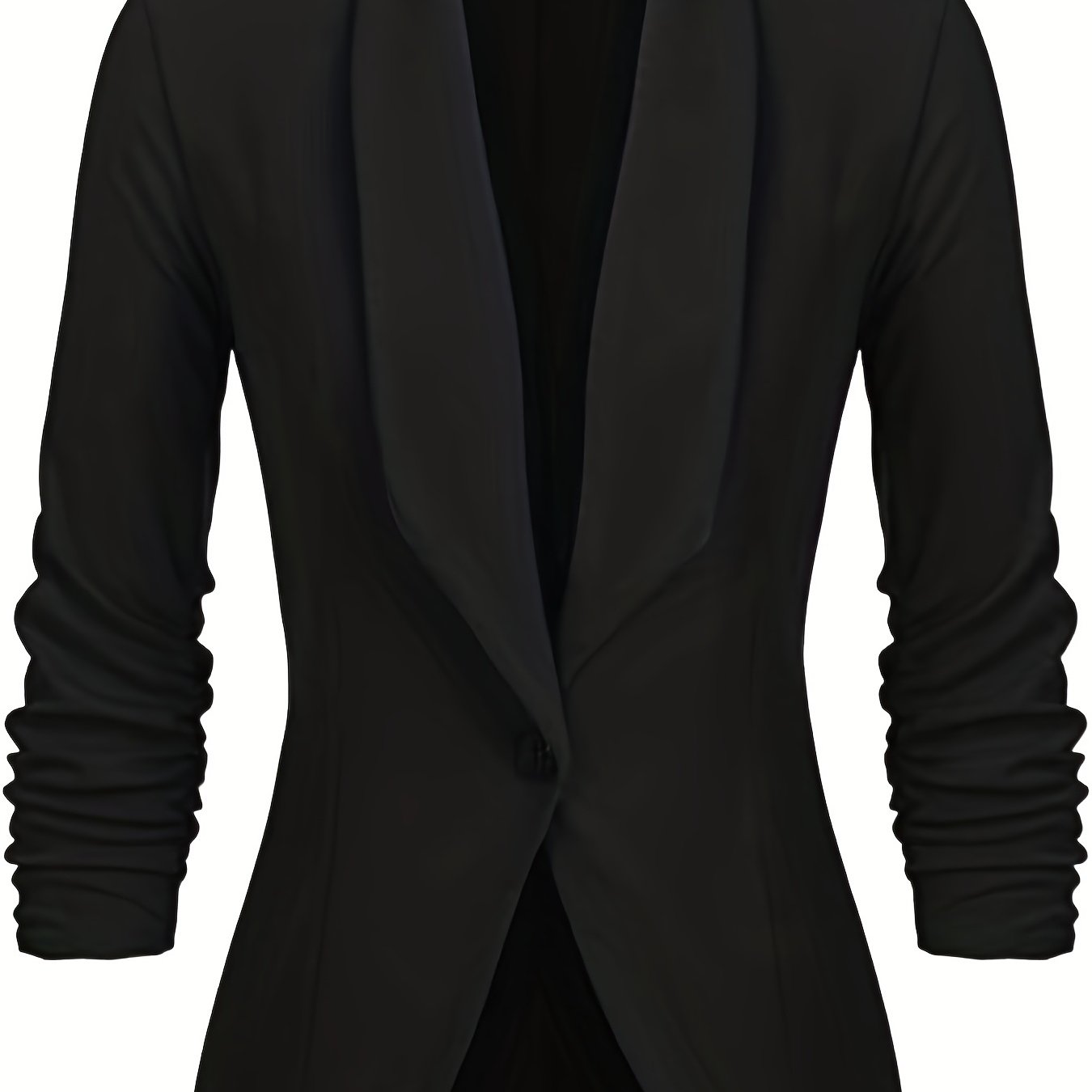 Solid Lapel Long Sleeve Blazer Jacket, Casual Commuter Office Lightweight Outerwear, Women's Clothing