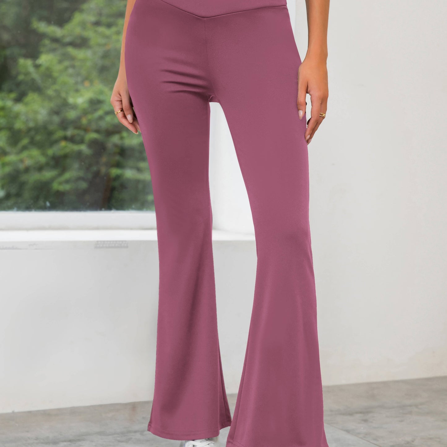 gbolsos High Waist Flare Pants, Casual Flare Leg Pants, Women's Clothing