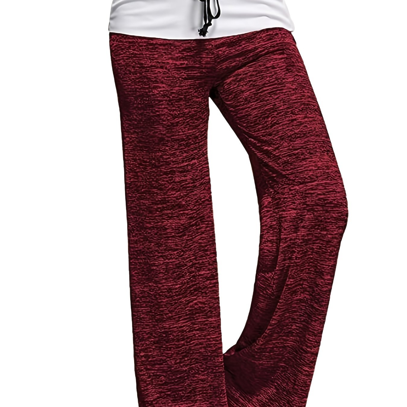 Wide Leg Elastic Yoga Pants, Loose Casual Drawstring Pants, Women's Clothing