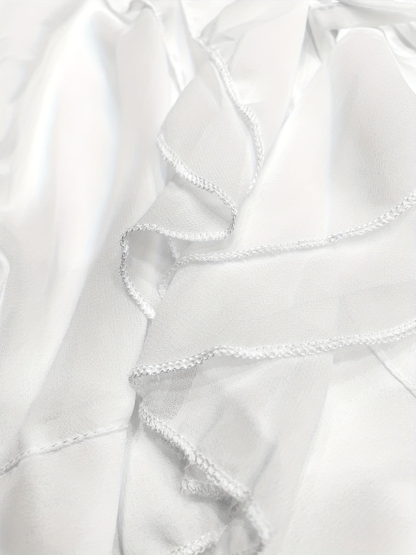 gbolsos Ruffle Layered Blouse, Elegant Tie Front Long Flared Sleeve Blouse, Women's Clothing