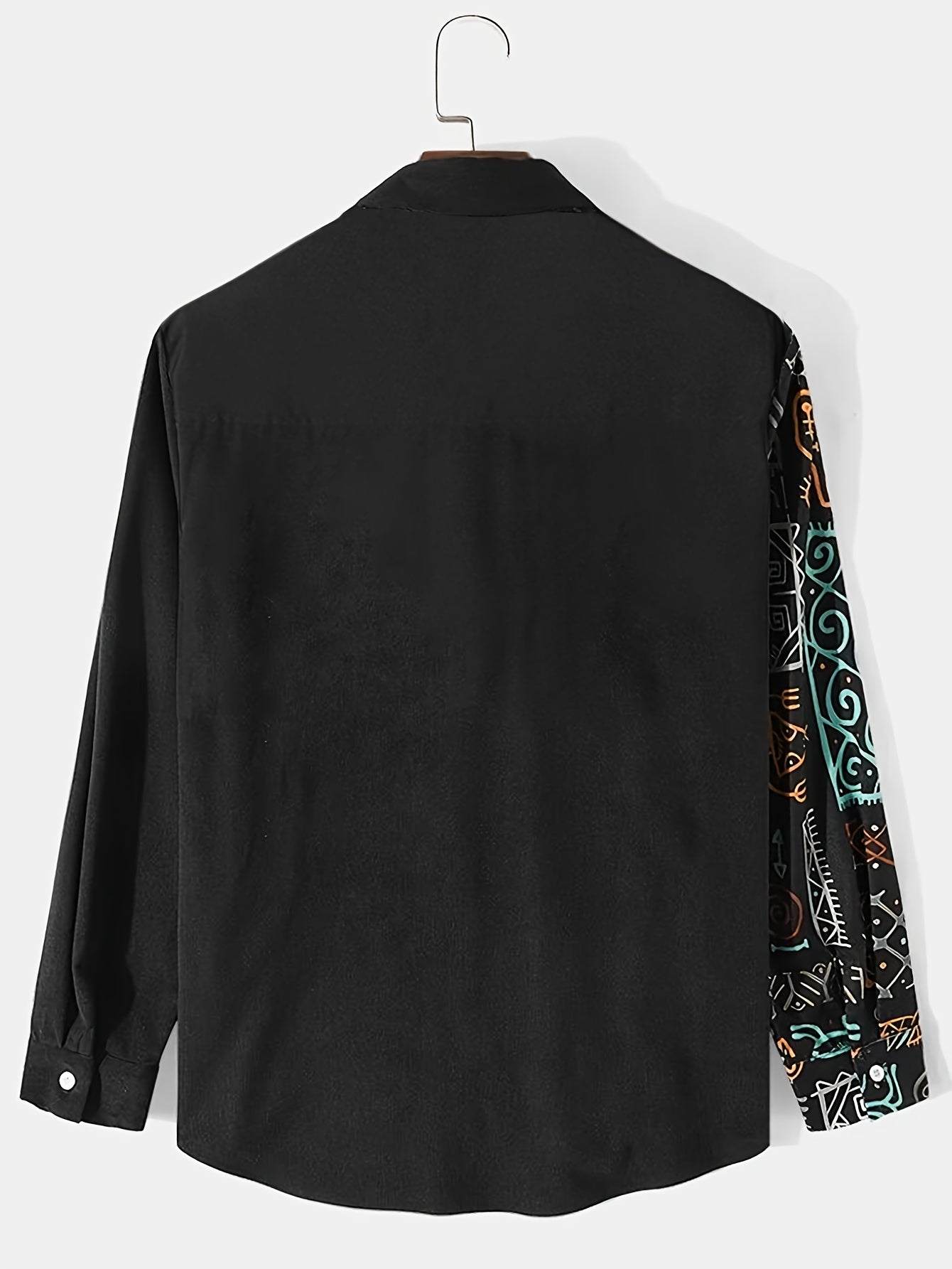 gbolsos Fashionable And Simple Men's Long Sleeve Retro Casual Lapel Simple Color Blocking Shirt, Trendy And Versatile, Suitable For Dates