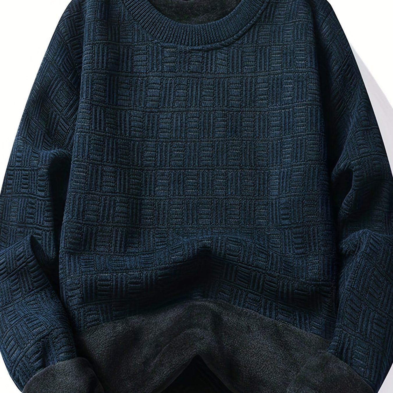 gbolsos All Match Knitted Sweater, Men's Casual Warm Slightly Stretch Crew Neck Pullover Sweater For Men Fall Winter