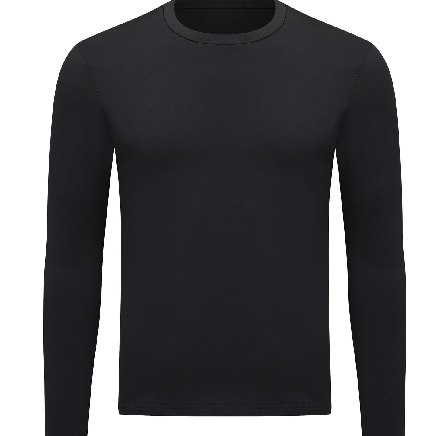 gbolsos Men's Thermal Underwear Tops Crew Neck Base Layer Long Sleeve Tops Fleece Lining Bottoming Shirts