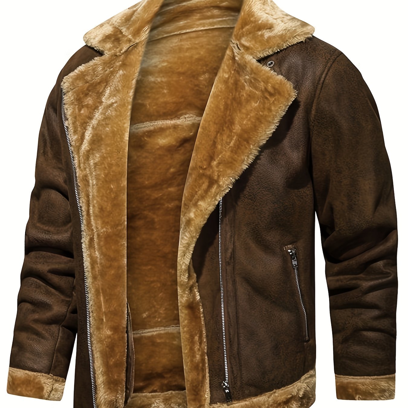 gbolsos Men's Pu Jacket, Chic Faux Leather Jacket For Fall Winter