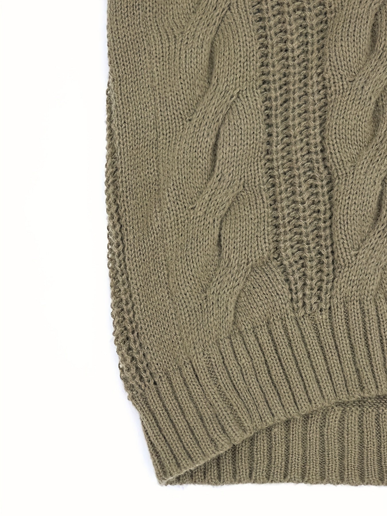 PLUS SIZE Men's Solid Casual Autumn/Winter Loose Top Knit Sweater Pullover Men's Clothing
