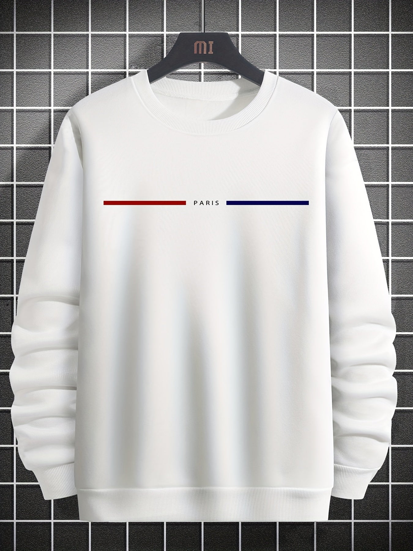 gbolsos Men's Creative Graphic Print Crew Neck Pullover Sweatshirt