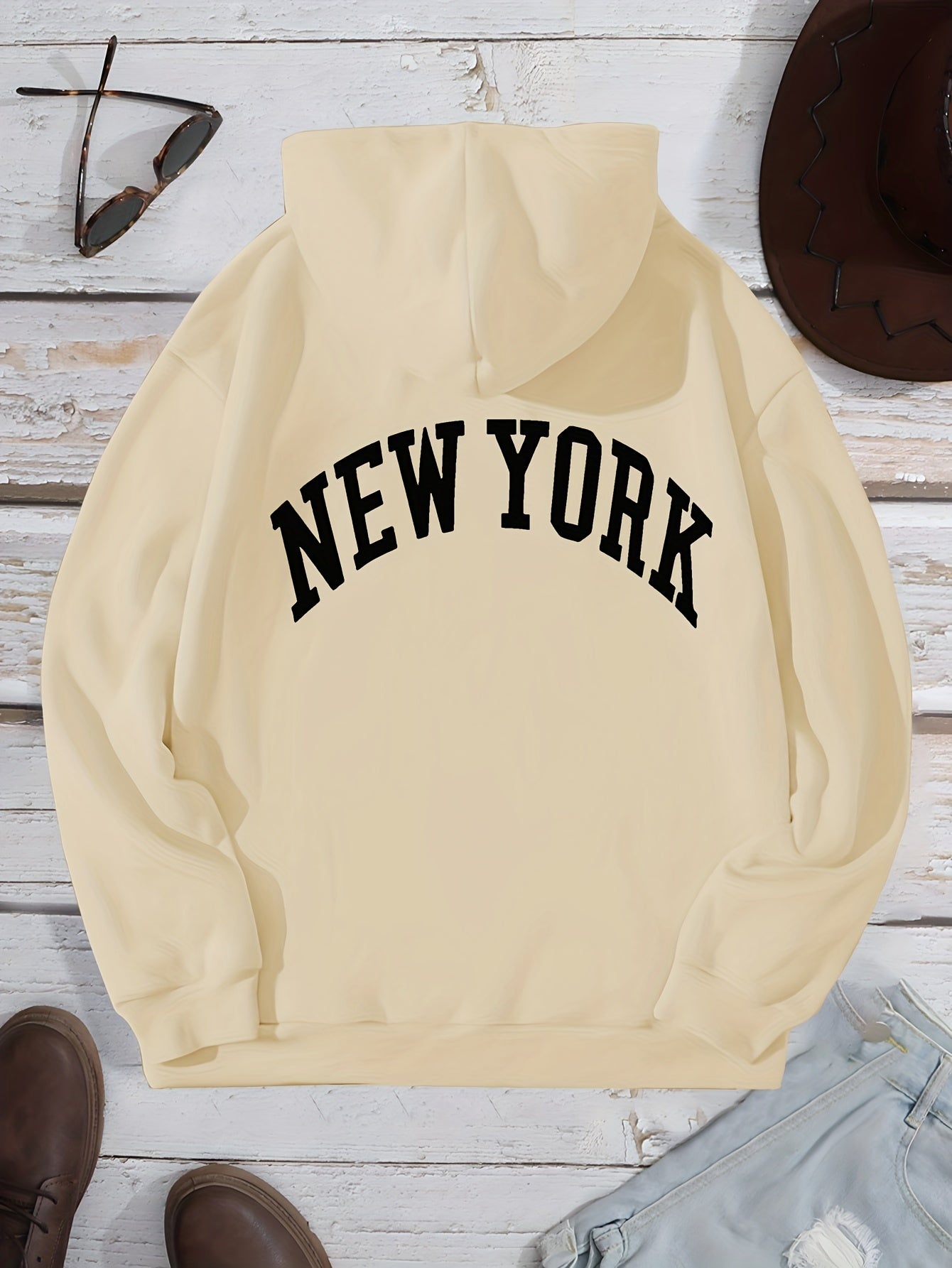 gbolsos NEW YORK Letter Print Boys Casual Pullover Long Sleeve Hoodies, Boys Sweatshirt For Spring Fall, Kids Hoodie Tops Outdoor