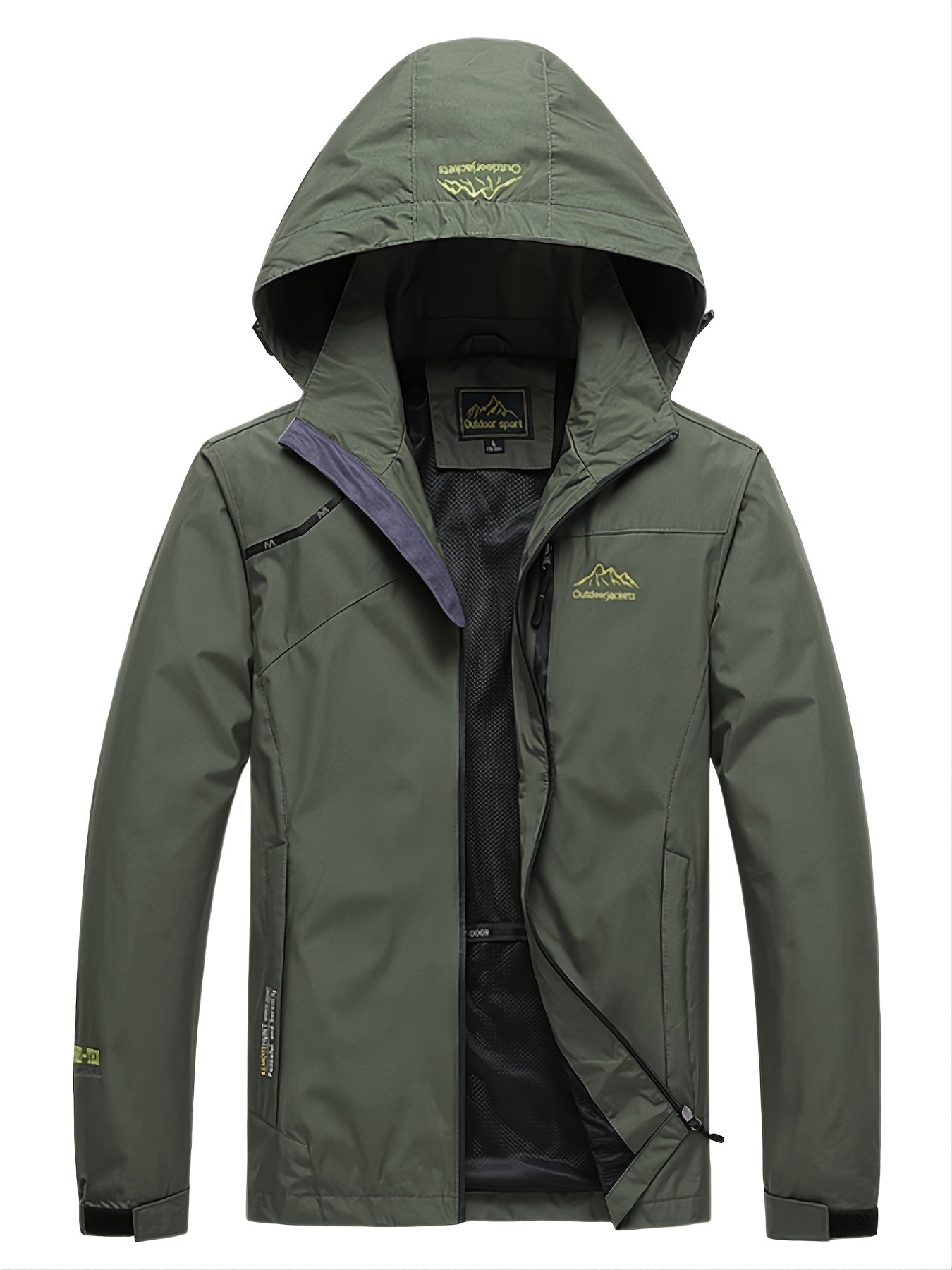 gbolsos Men's Waterproof Rain Jacket, Lightweight Raincoat Windbreaker With Hood For Hiking Travel Outdoor