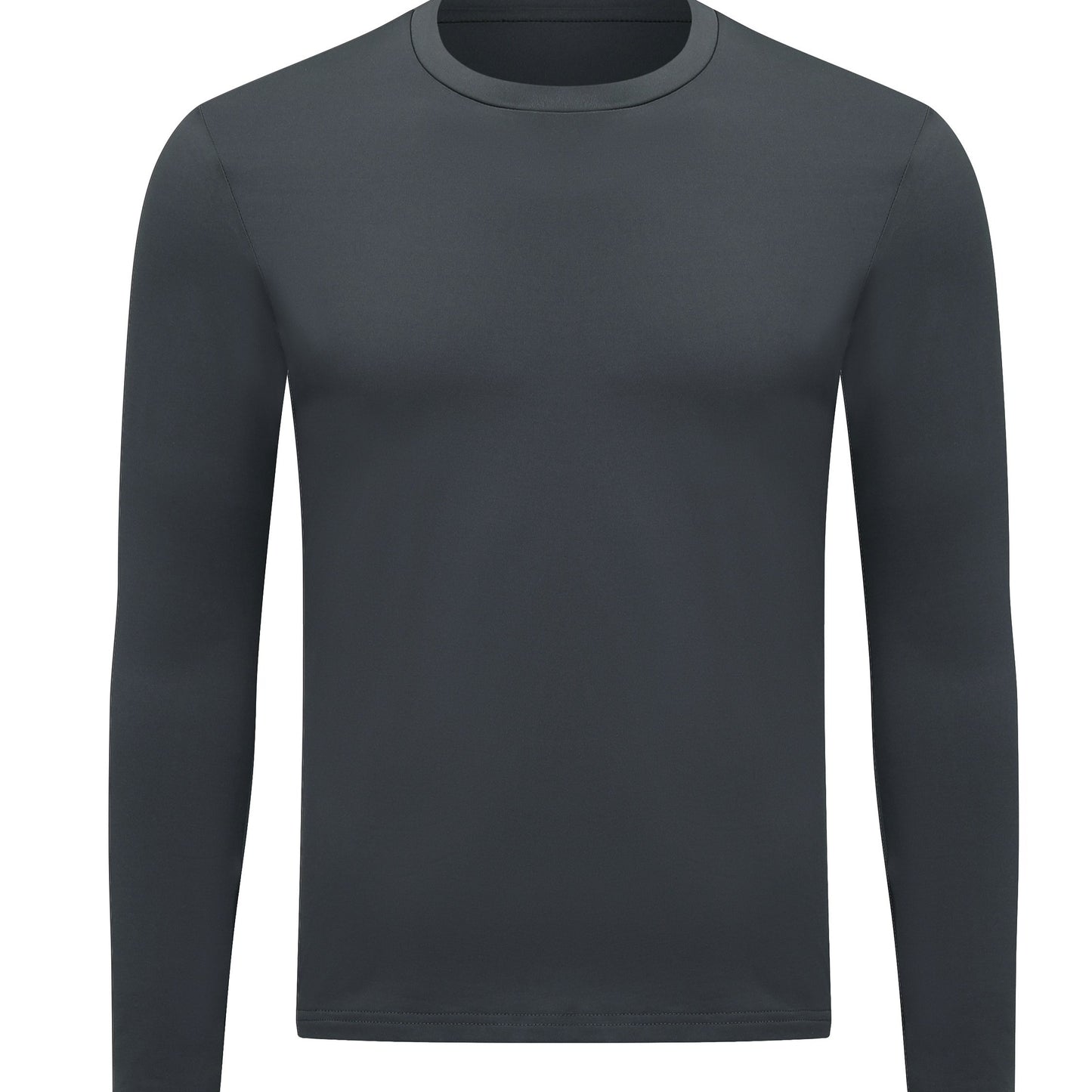 gbolsos Men's Thermal Underwear Tops Crew Neck Base Layer Long Sleeve Tops Fleece Lining Bottoming Shirts
