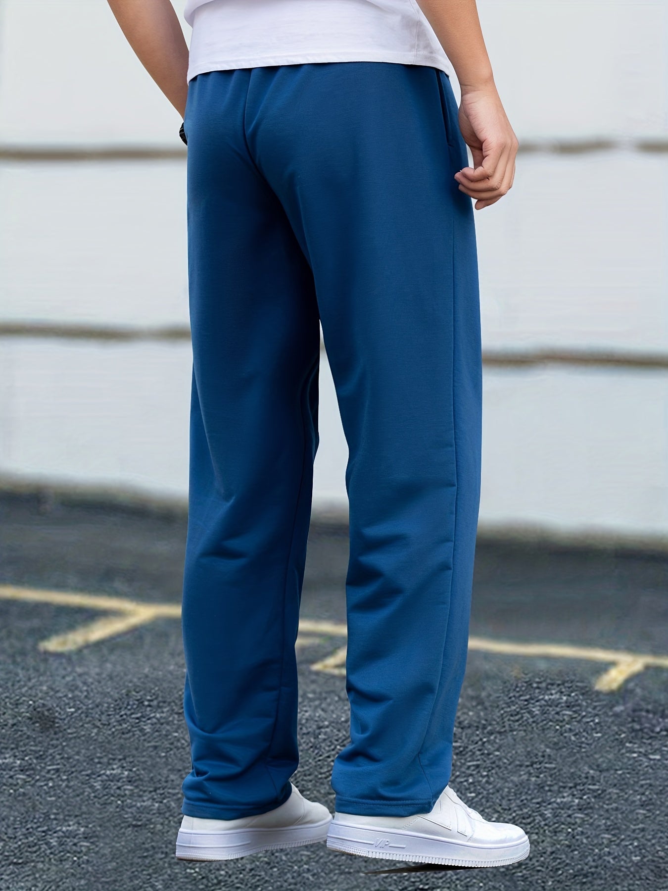 gbolsos Men's Casual Pants Drawstring Waist Straight Leg Work Track Pants