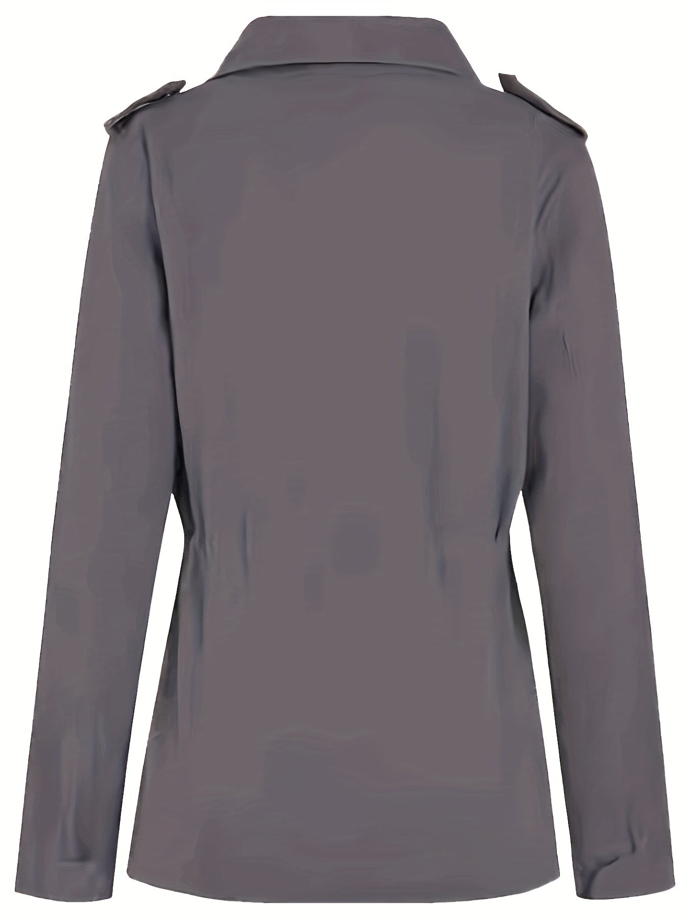 gbolsos Solid Stand Collar Long Sleeve Pockets Jacket, Winter Warm Zipper Button Casual Outerwear, Women's Clothing