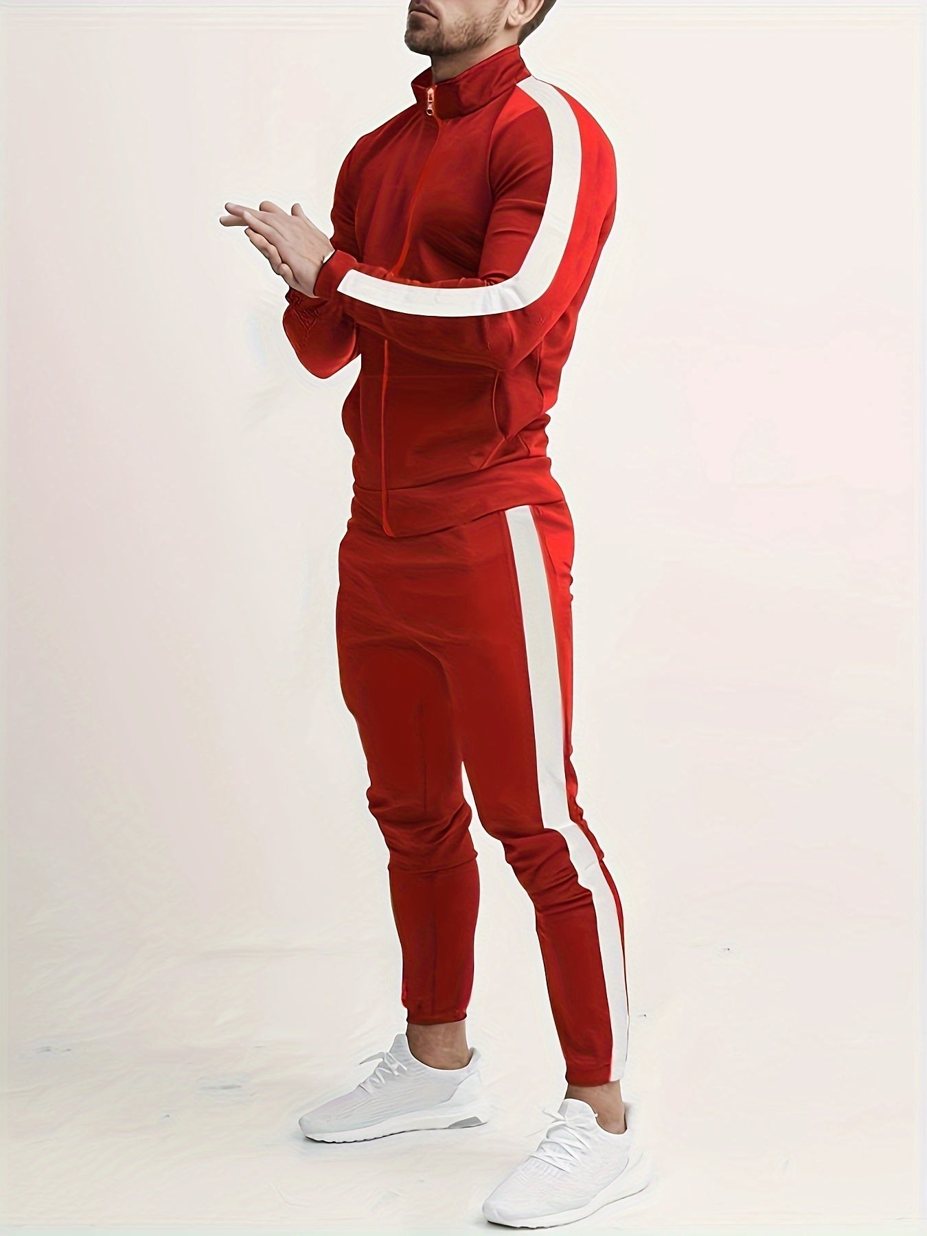 gbolsos Classic Men's Athletic 2 Piece Tracksuit Set Casual Full-Zip Sweatsuits Long Sleeve Jacket And Jogging Pants Set For Gym Workout Running