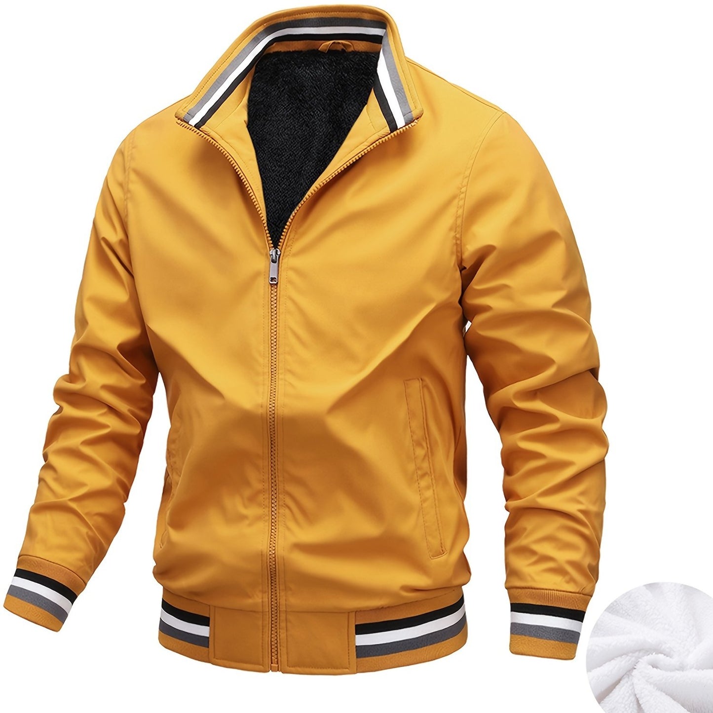 gbolsos Men's Casual Long Sleeves Stand Collar Zipper Sports Jackets