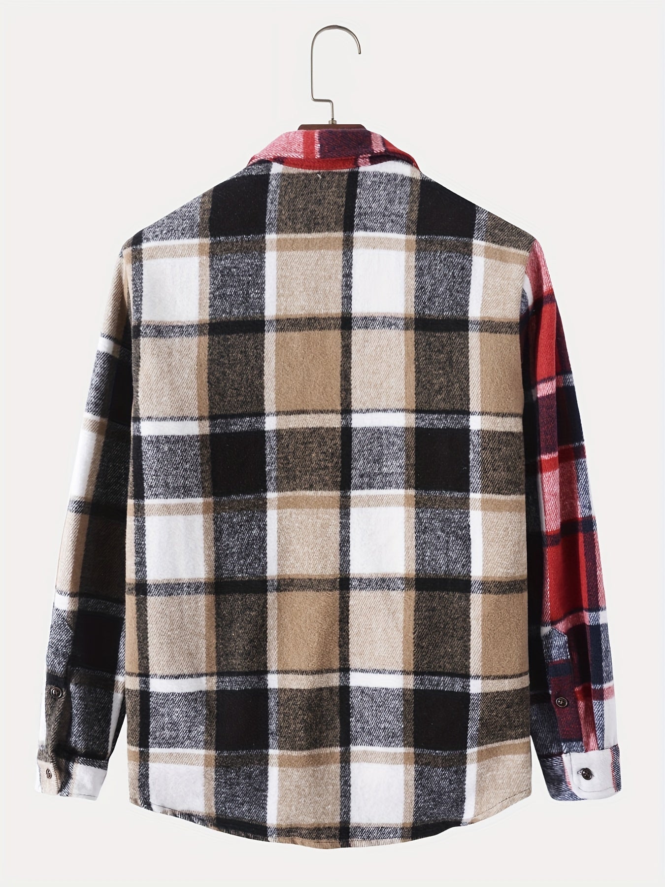 gbolsos Men's Classic Plaid Shirt Top Turn-Down Collar Long Sleeve Closure Regular Fit Male Casual Shirt For Daily