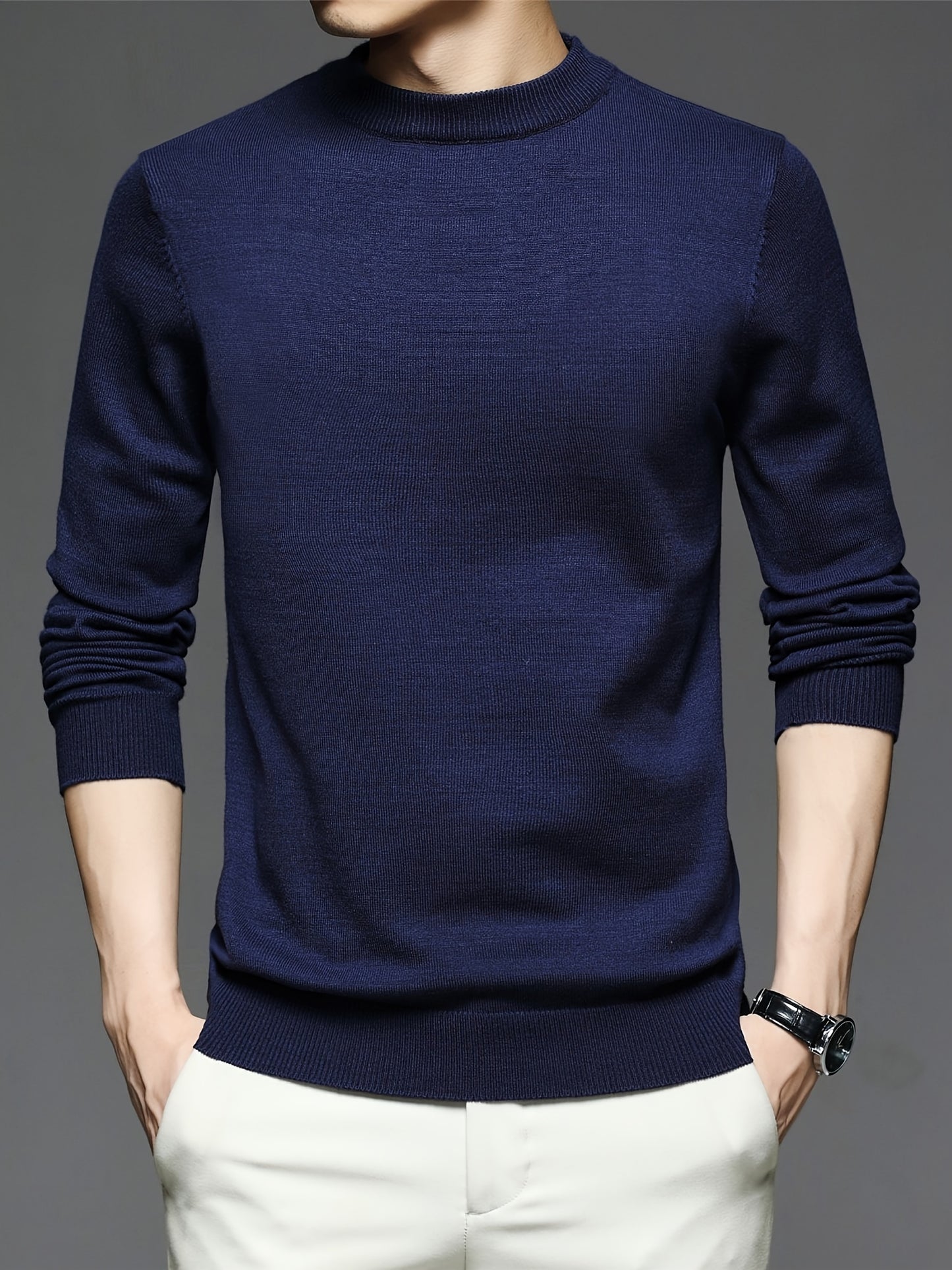 gbolsos Men's Round Neck Pullover Knit Sweater Best Sellers